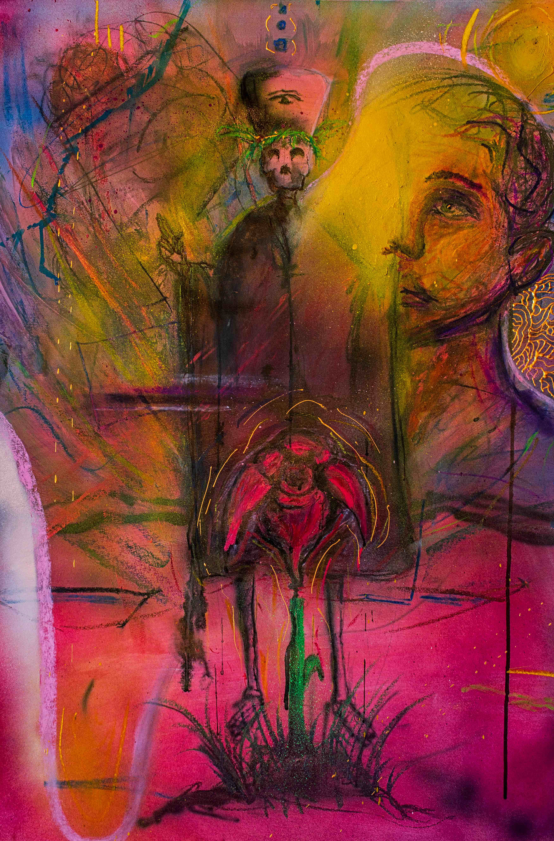 fixing a broken rose, 24"x36", 2022