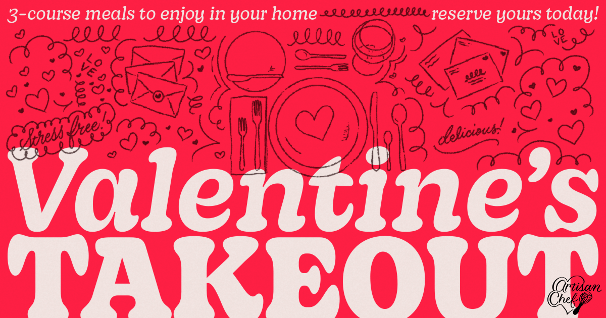 Valentine's Takeout is a hit every year, this ad features hand-drawn illustration by me inspired by recent trends in food magazines.