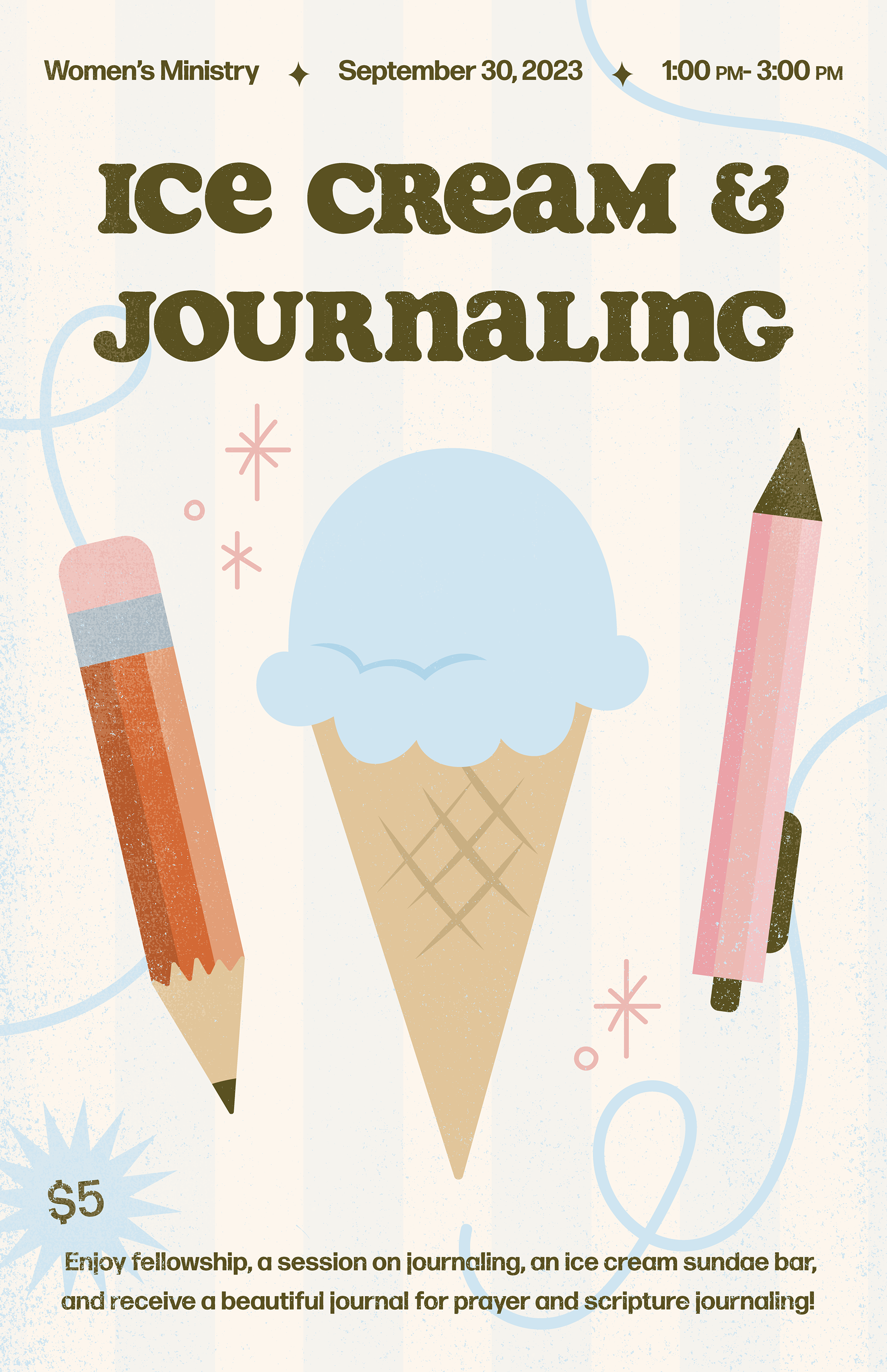 Ice Cream & Journaling | Event Poster