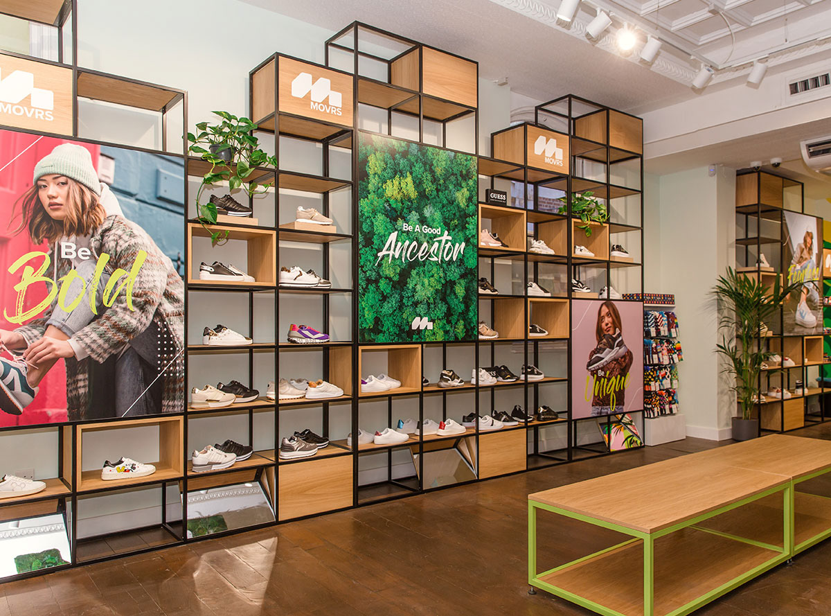 Shop Posters and Shoe Stand Design for Movrs