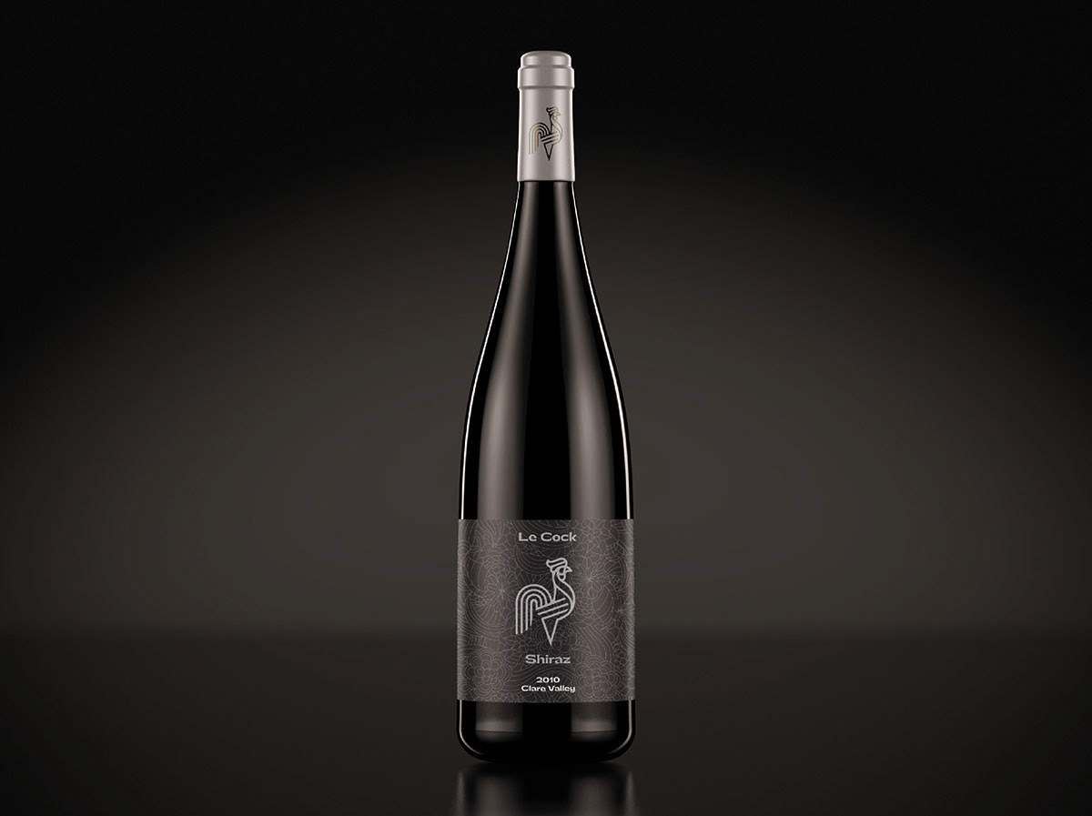Wine Bottle Design for Le Cock Wine