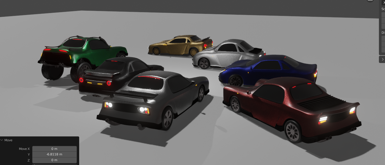A screenshot of the car models