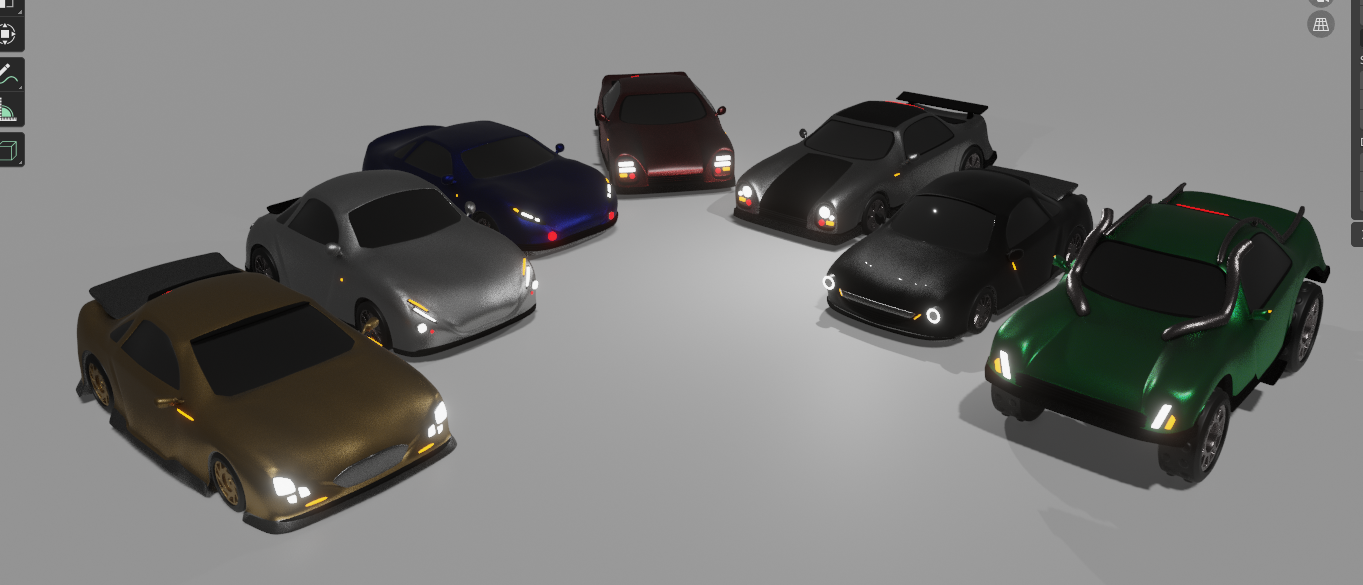 A screenshot of the car models