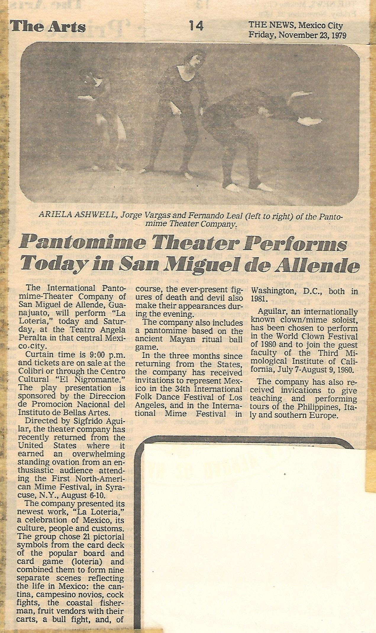 The News, artículo periodístico sobre la presentación de LA LOTERÍA en San Miguel de Allende, Guanajuato.
