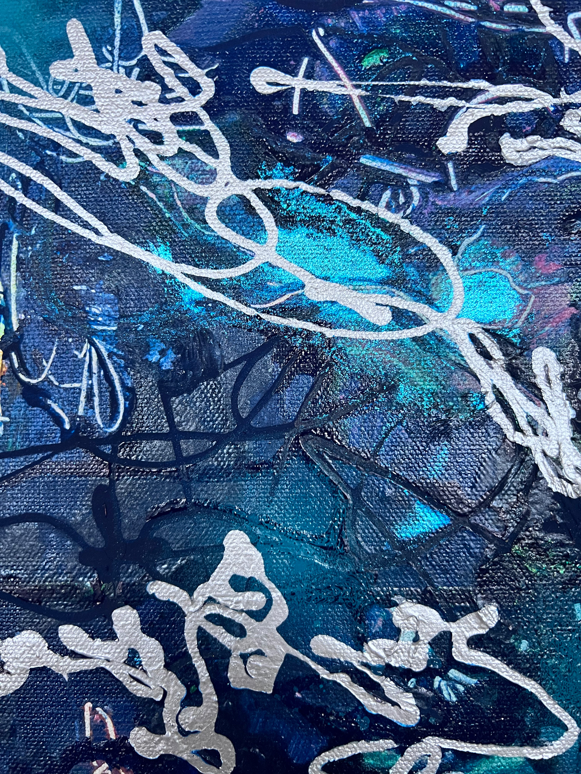 Details of Last dance, 2024 // Mixed media on canvas 40x30cm 