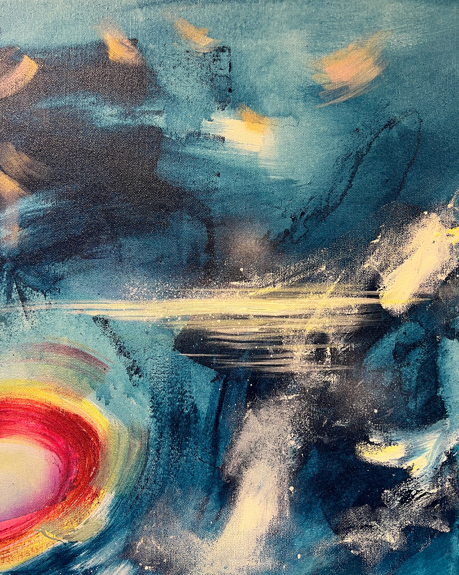 Details of Anna mennä, 2022 // Mixed media on canvas, 100x100cm 