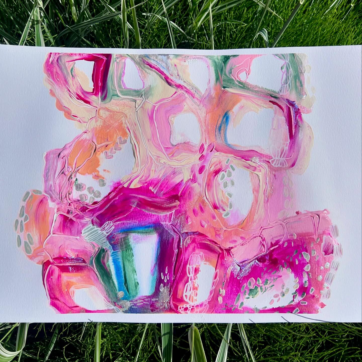 Juhannustaikoja luupin alla, 2024 // Acrylic on paper 42x92,7cm 