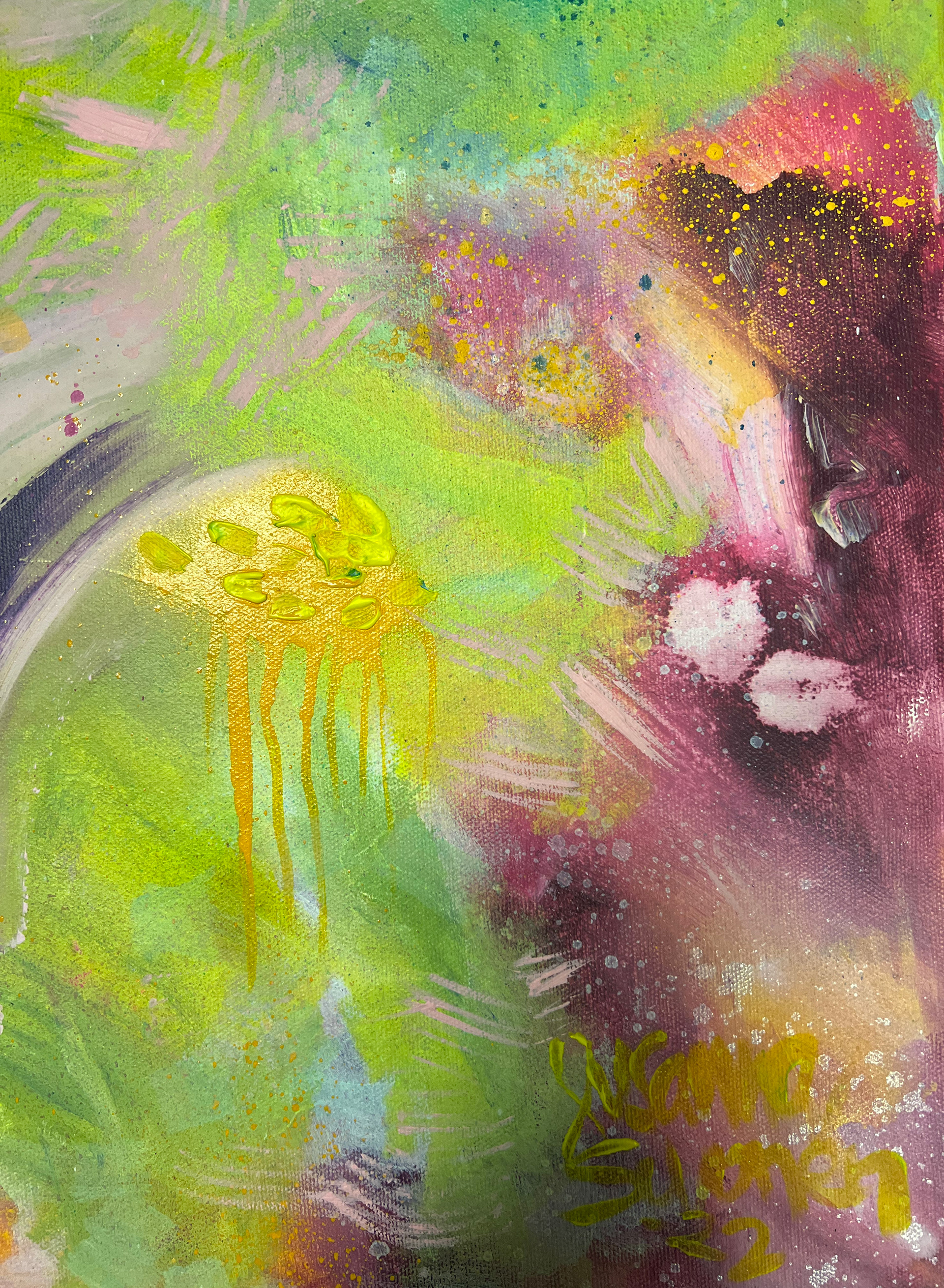 Details of Sunbow, 2022 // Mixed media on canvas, 68x68cm 