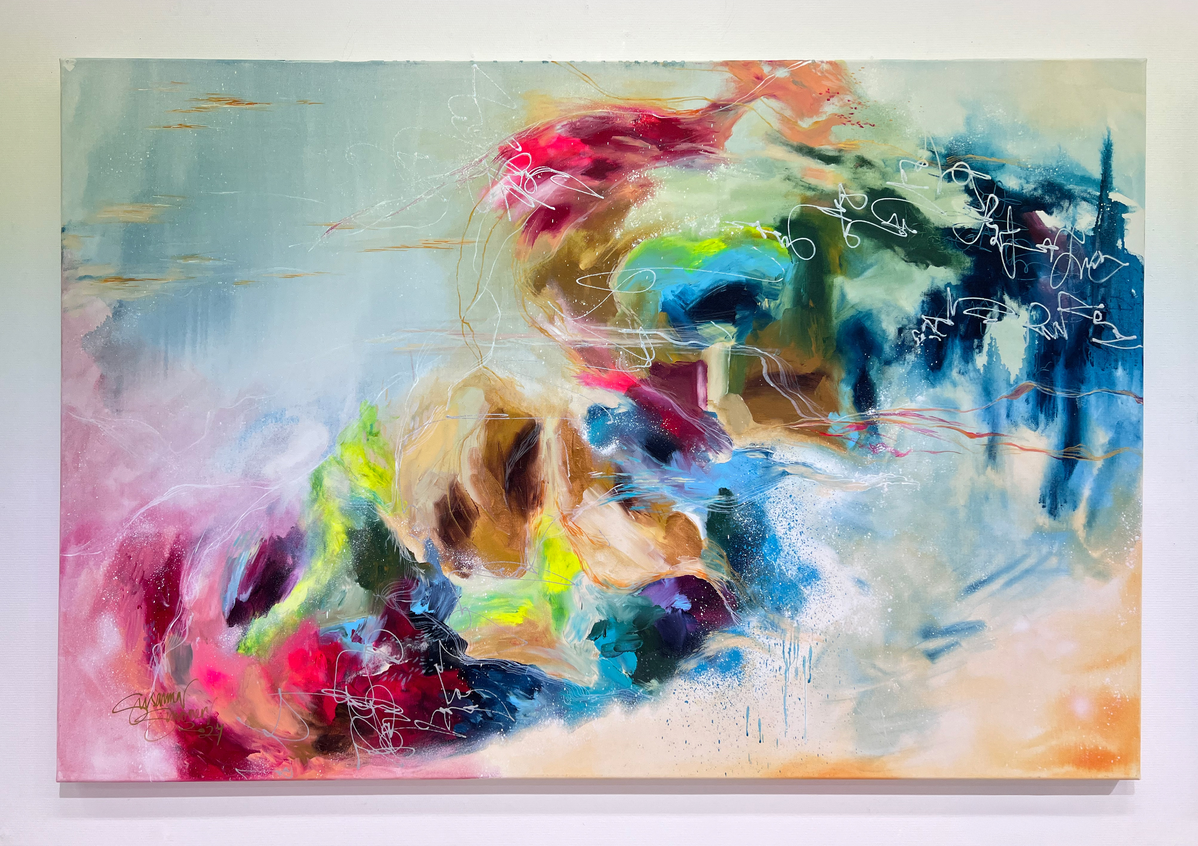 Juhlavuosi, 2024 // Mixed media on canvas 100x150cm