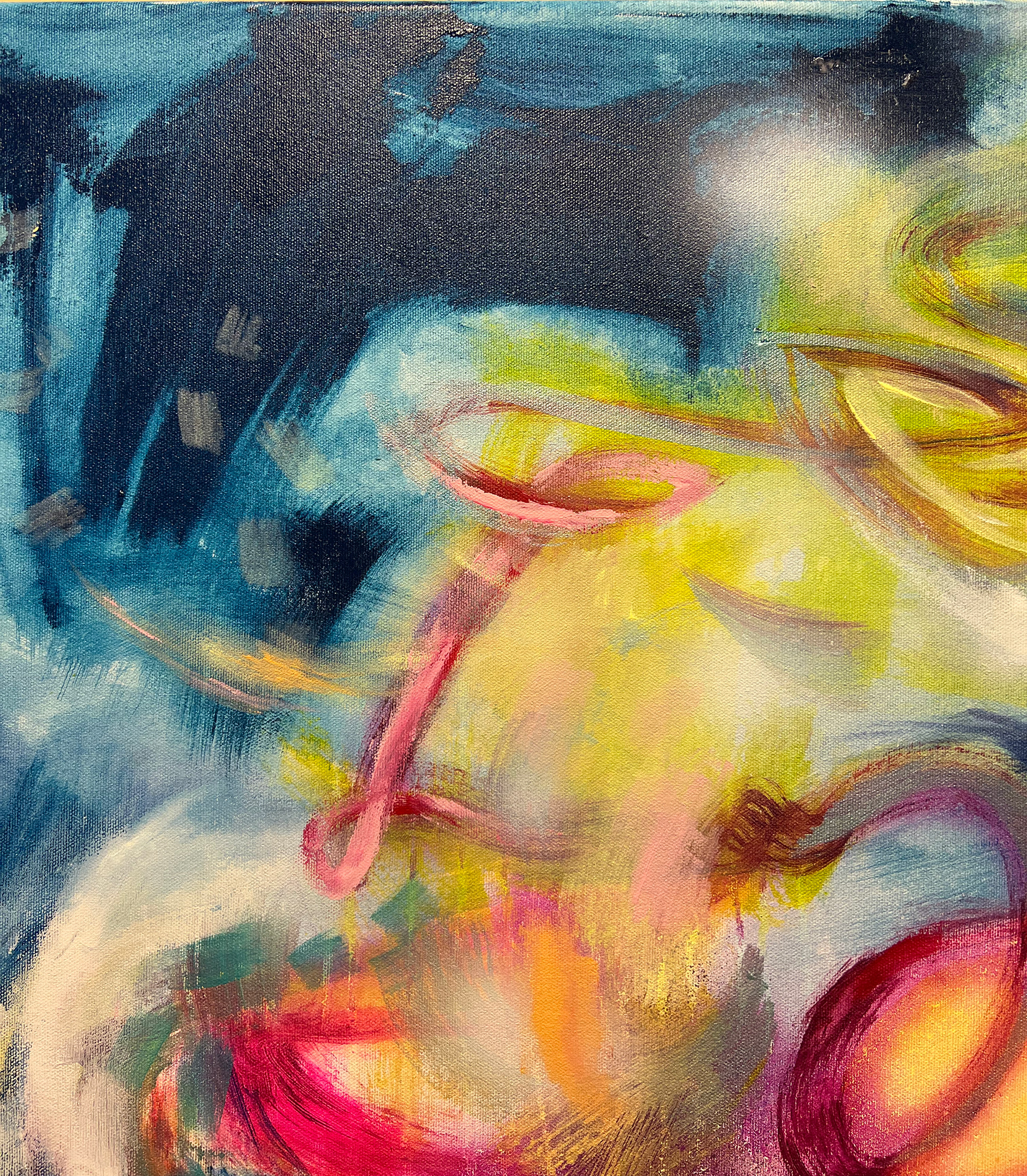 Details of Anna mennä, 2022 // Mixed media on canvas, 100x100cm 