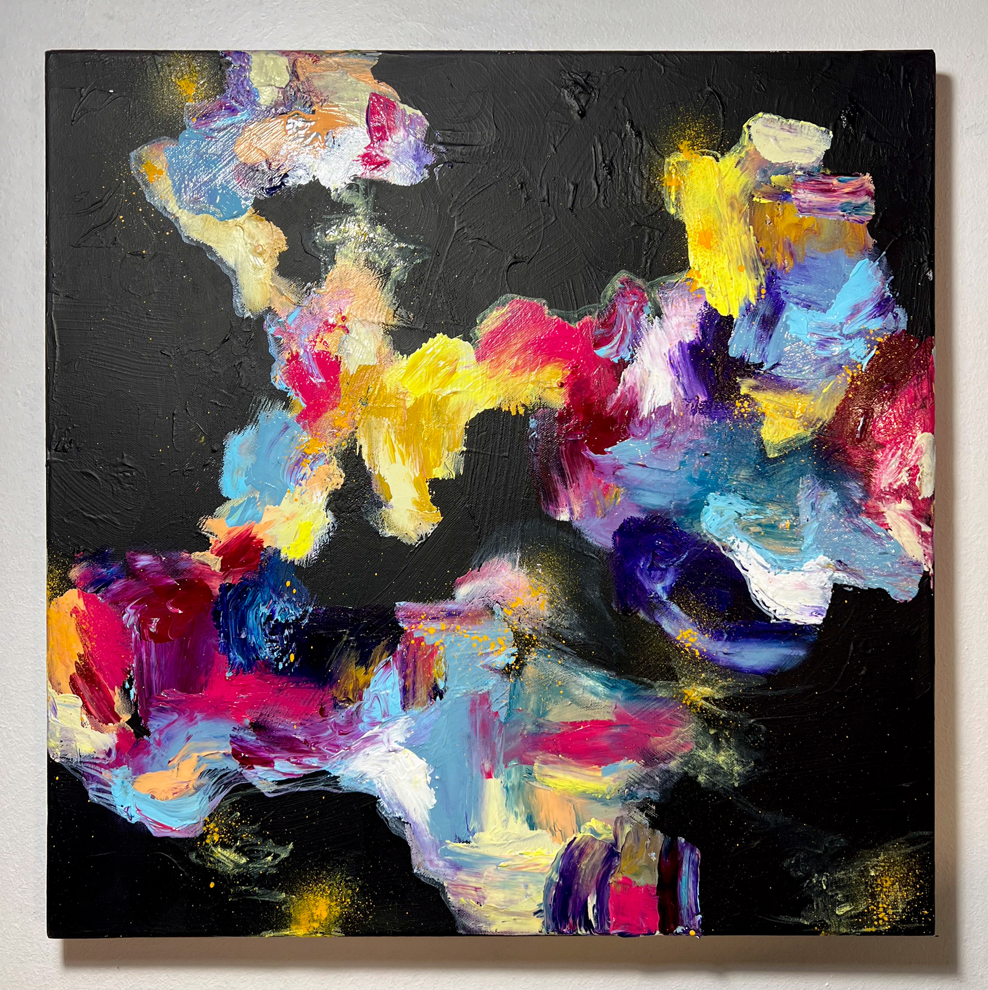 Iltakävely, 2024 // Mixed media on canvas 50x50cm // 490€