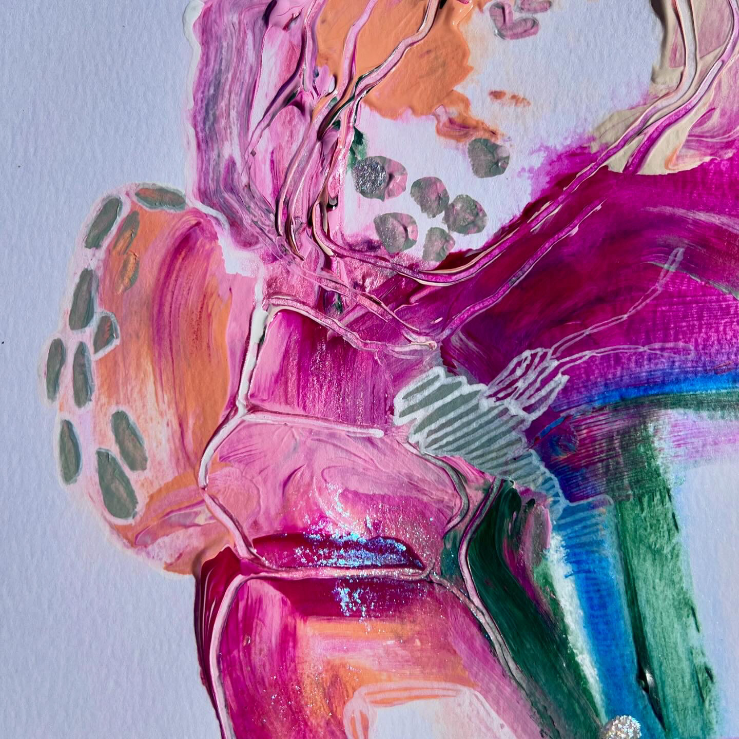 Details of Juhannustaikoja luupin alla, 2024 // Acrylic on paper, 42x92,7cm 