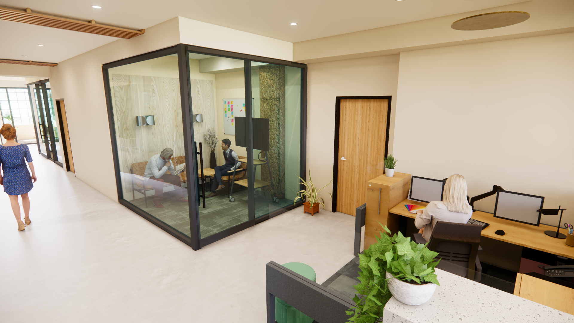 Huddle Zone & Legal Assistant Workstations