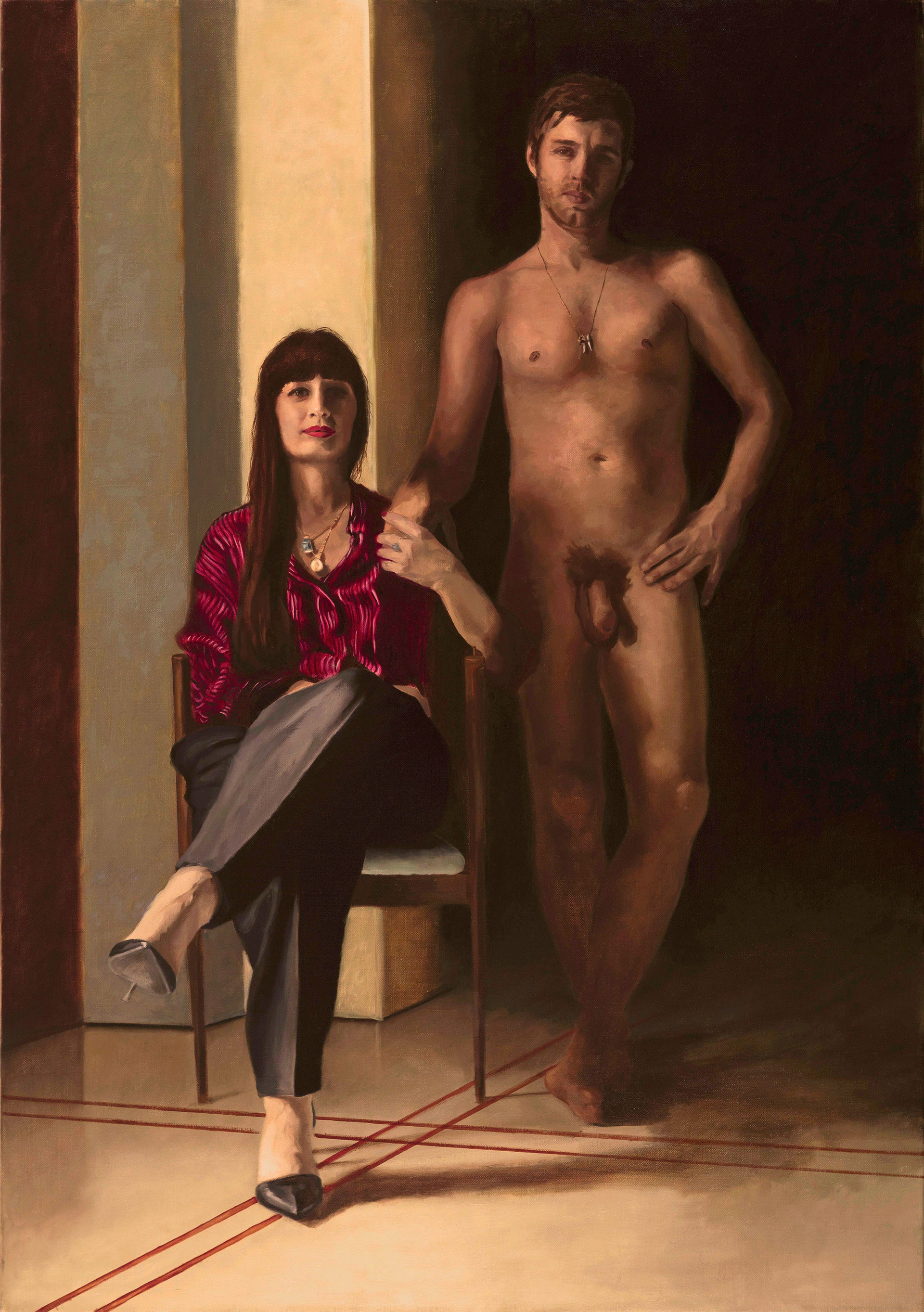 Double Portrait - Barcelona - oil on canvas