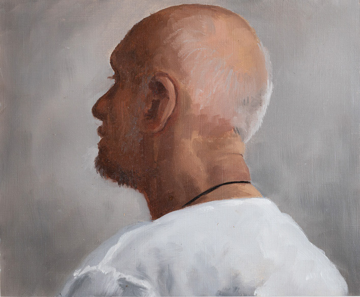 The Listener 2 - oil on paper - 19cm x 24cm