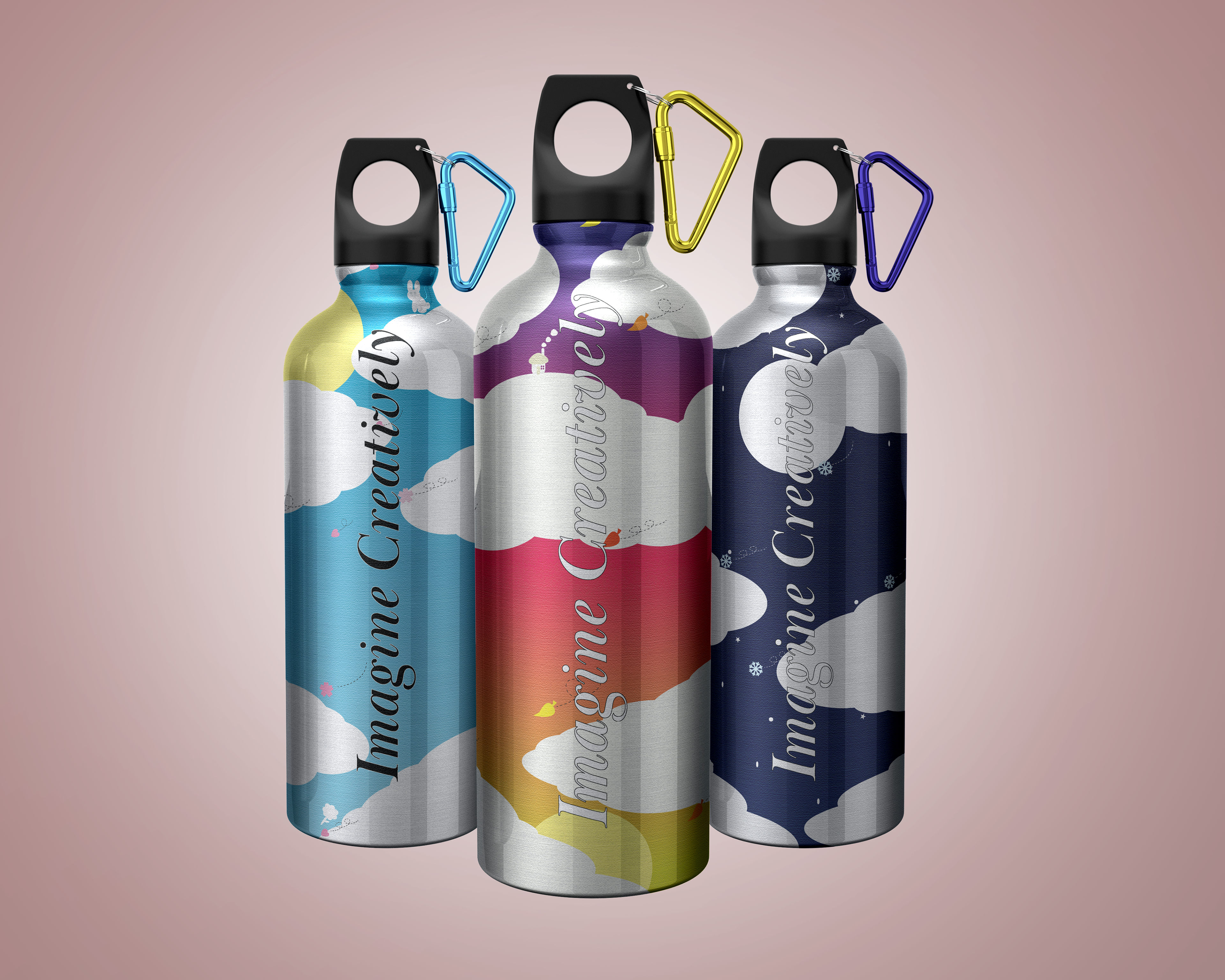 Imagine Creatively branded water bottles
