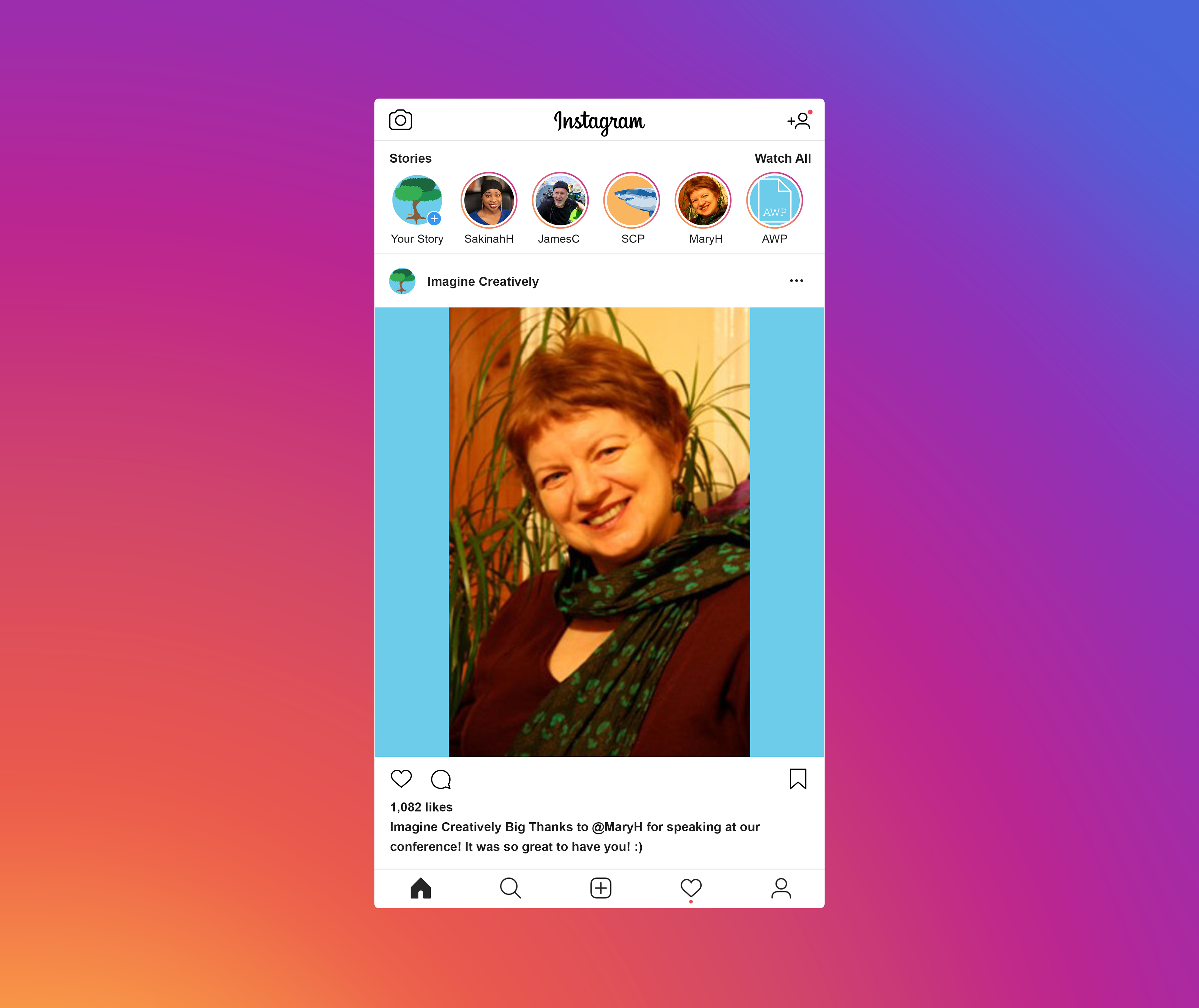 Imagine Creatively Instagram post