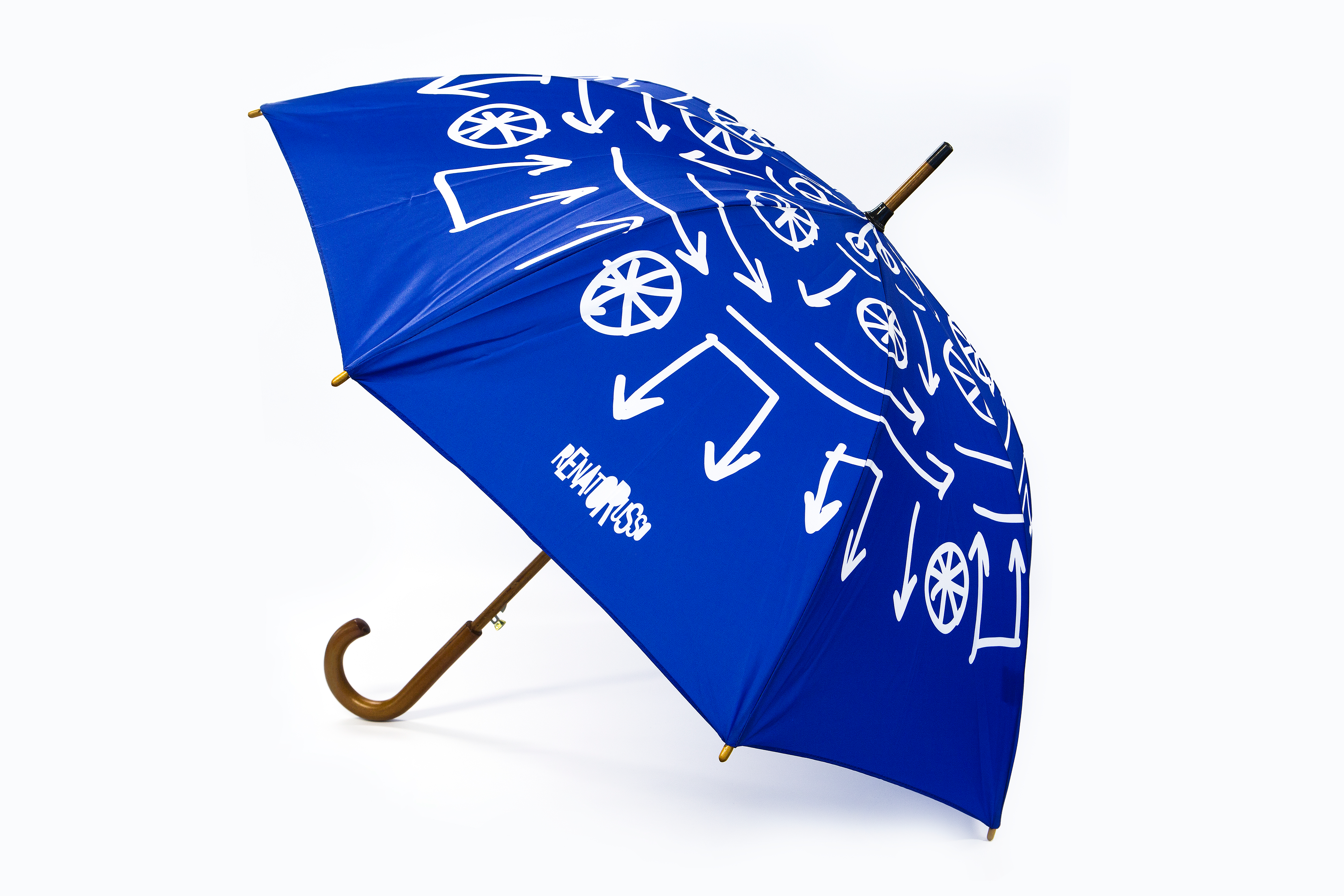 Guarda-chuva exclusivo com ilustração do artista, comercializado na loja do Museu