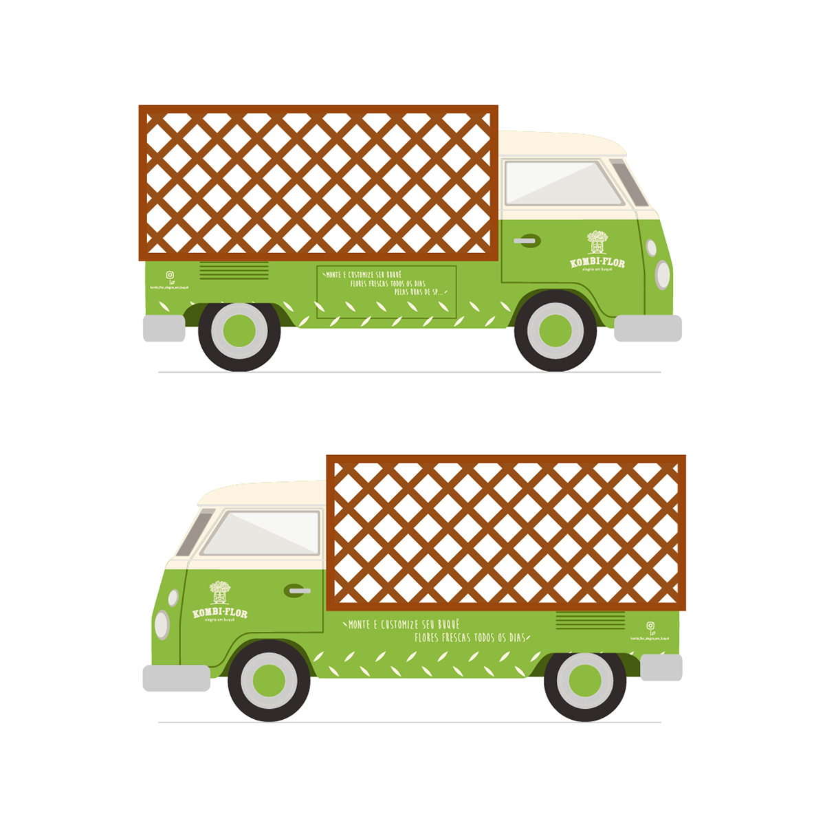 Aplicação do layout e cores na Kombi
