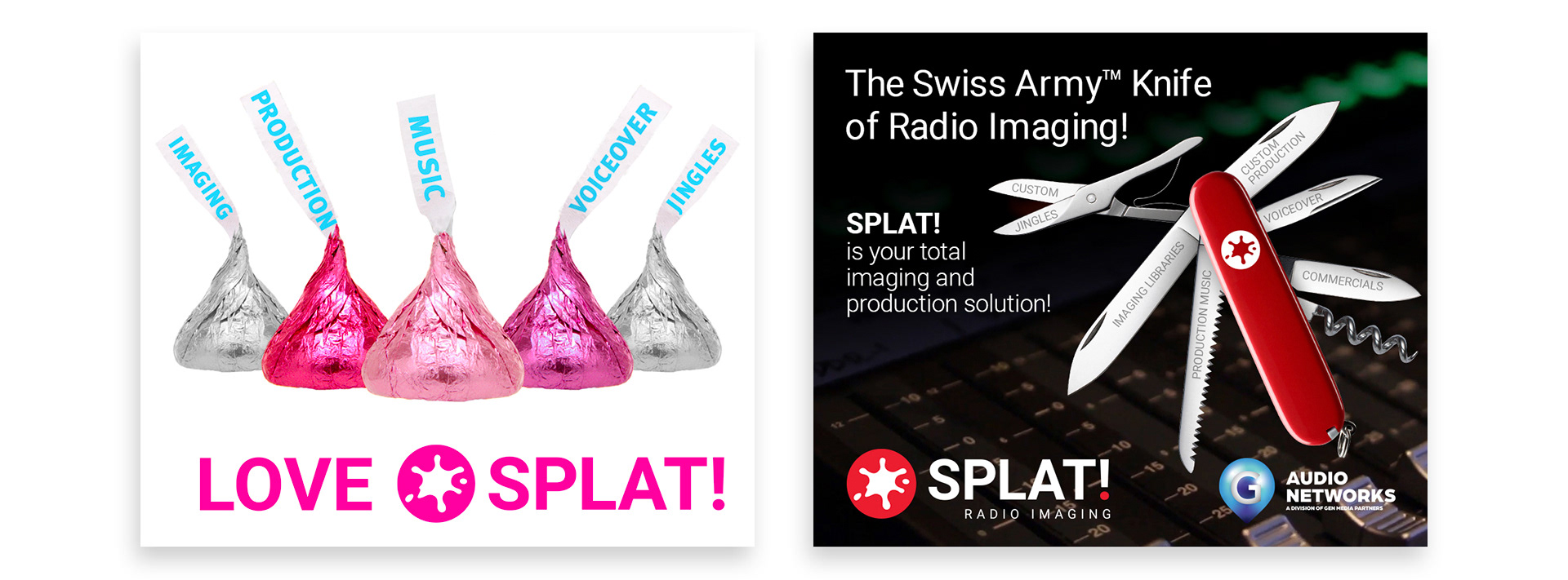 SPLAT Radio Imaging social media campaigns using bold, topical creative to promote services, seasonal offers, and brand engagement.