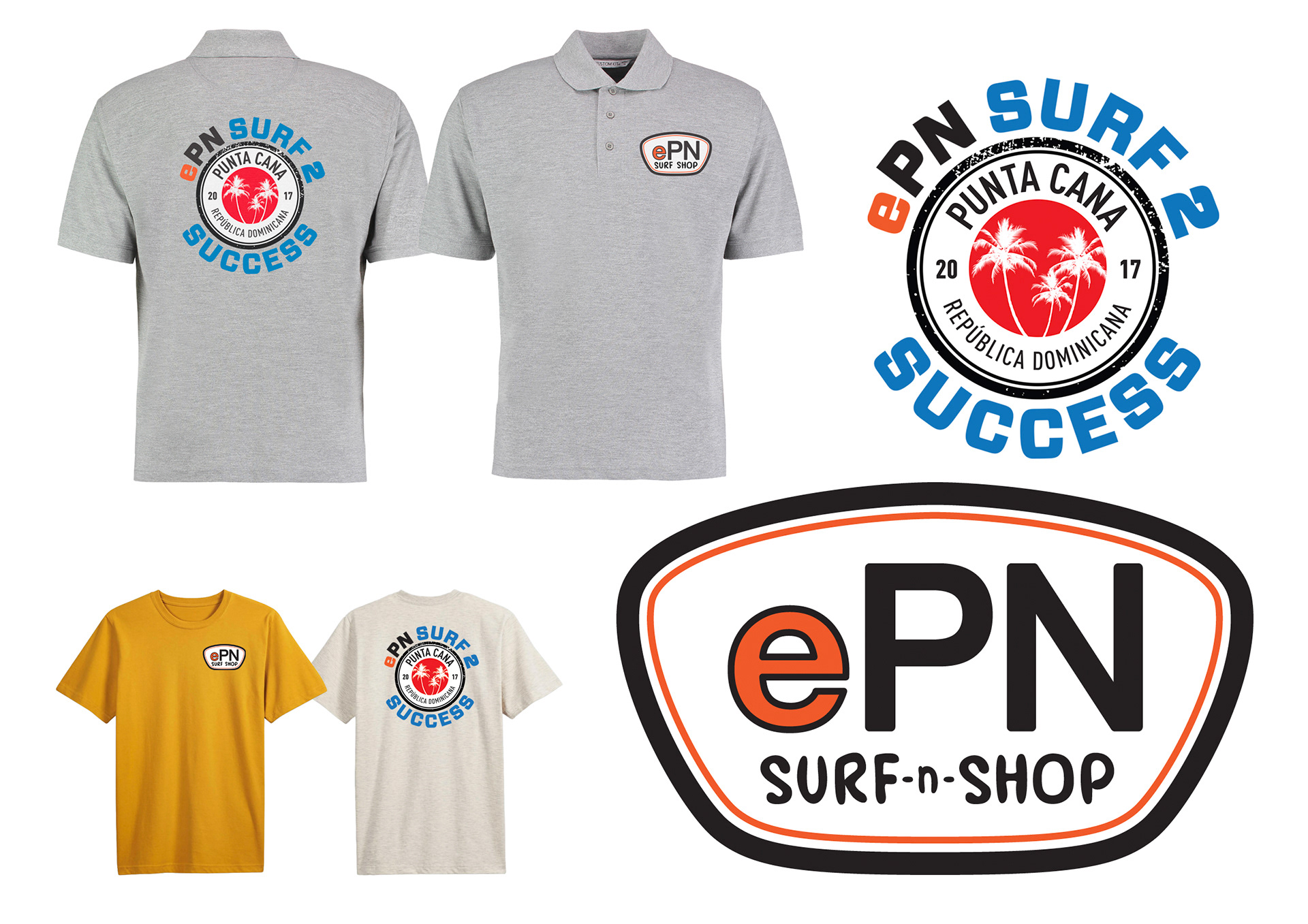 ePN Surf 2 Success campaign identity and branded apparel created for a sales promotion.