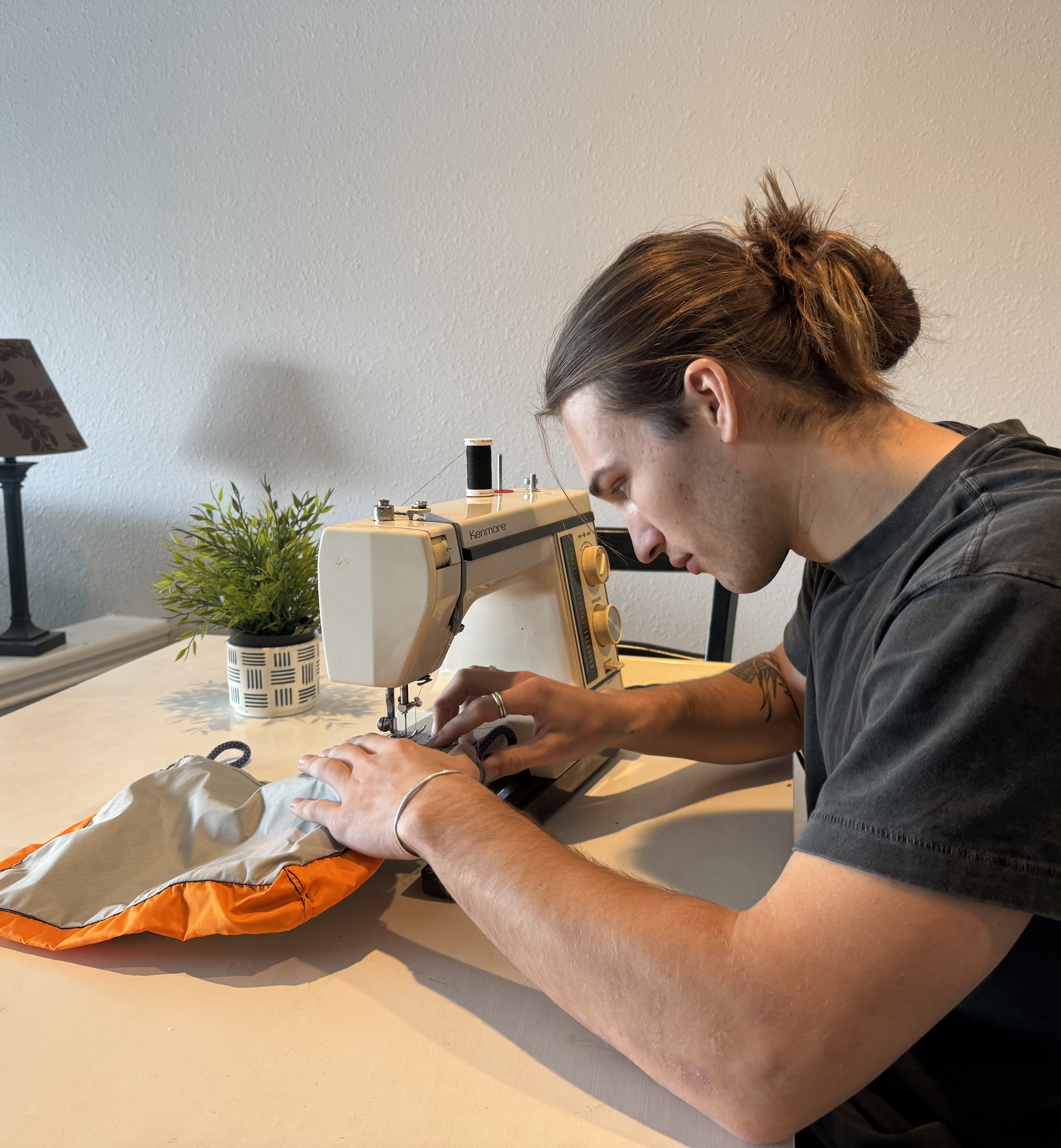 Learning to use a sewing machine was a welcome challenge