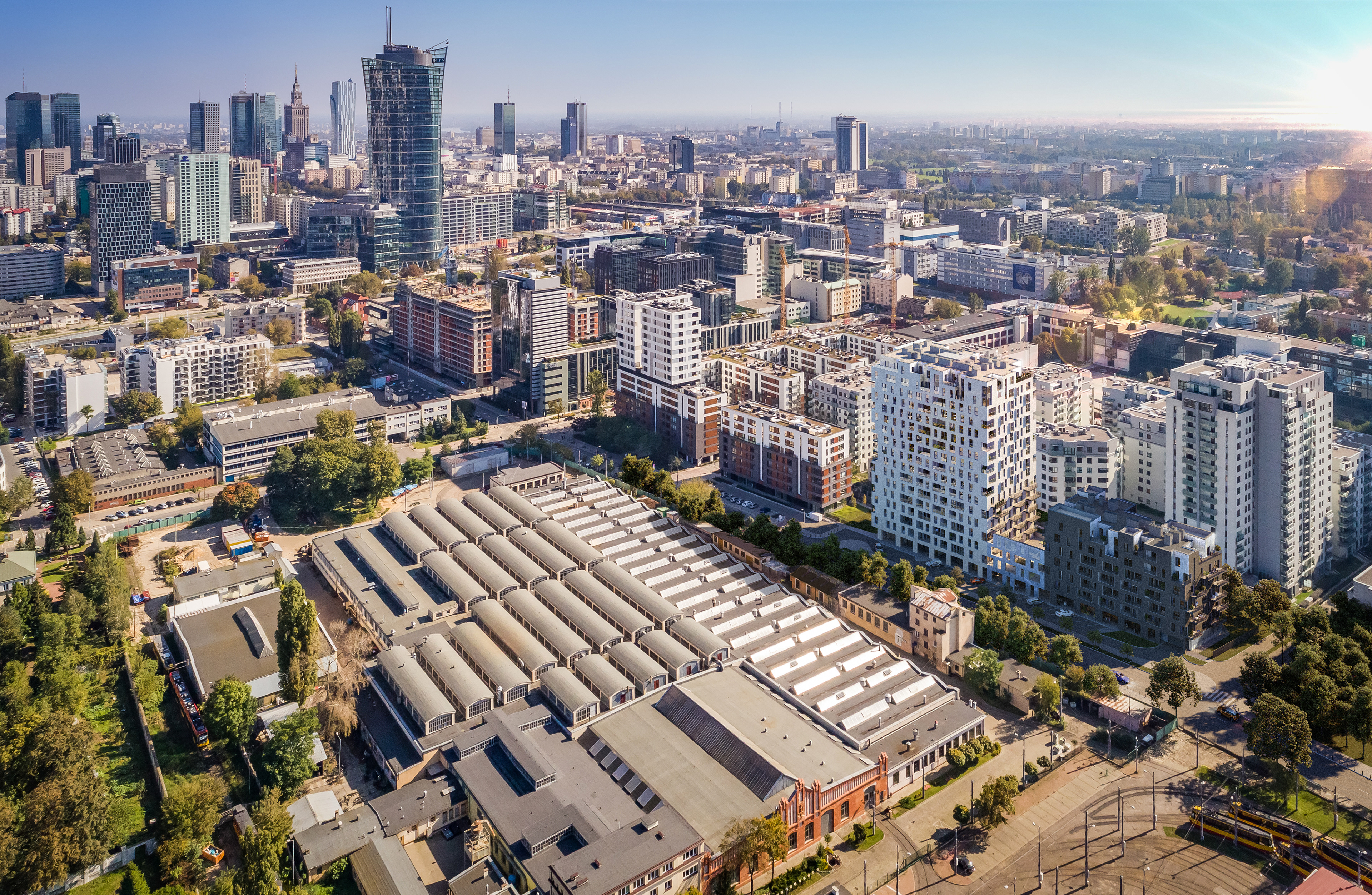 Wizualizacja W Apatments Siedmiogrodzka 3 Warszawa – widok z lotu ptaka dla dewelopera Marvipol Development