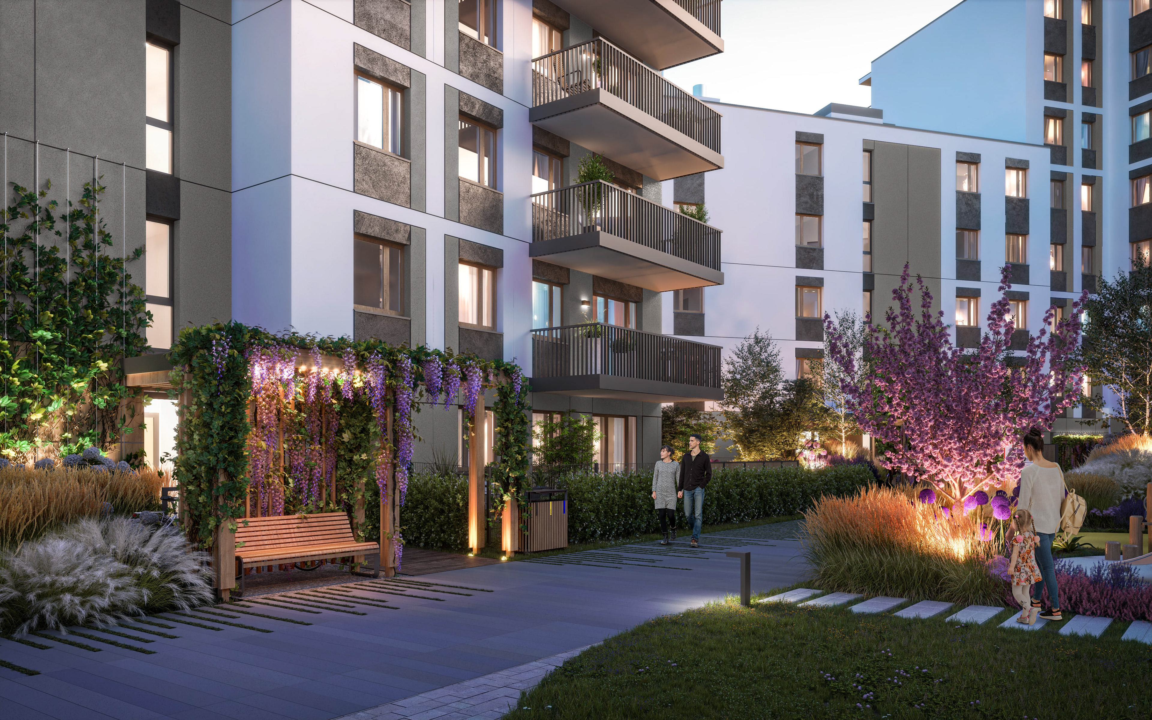 Detale elewacji i balkonów Osiedle Pry100ra - fotorealistyczny render architektoniczny