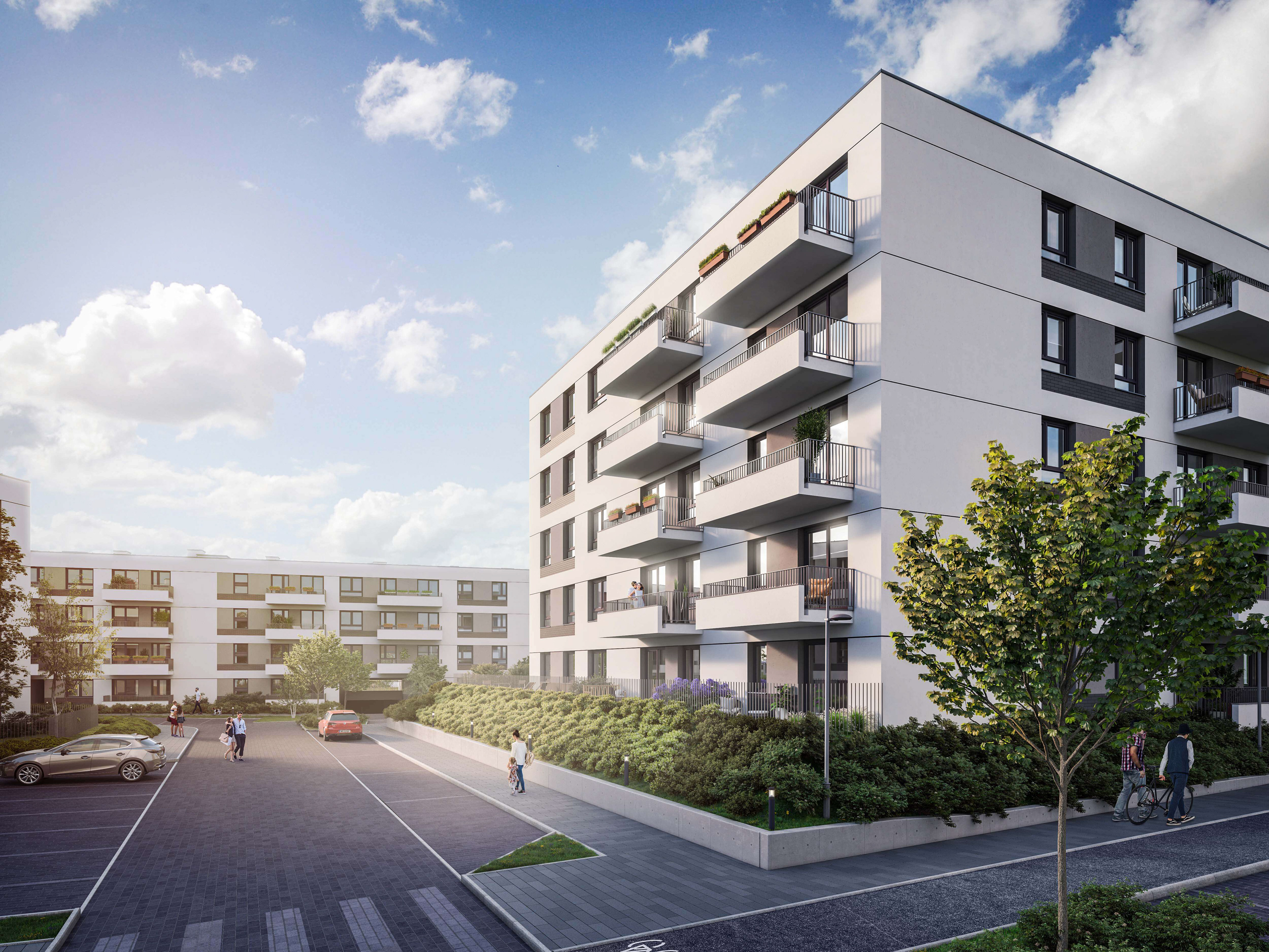 Widok na budynkek osiedla Idea Omega w Radomiu, zrealizowany przez dewelopera Unidevelopment S.A.