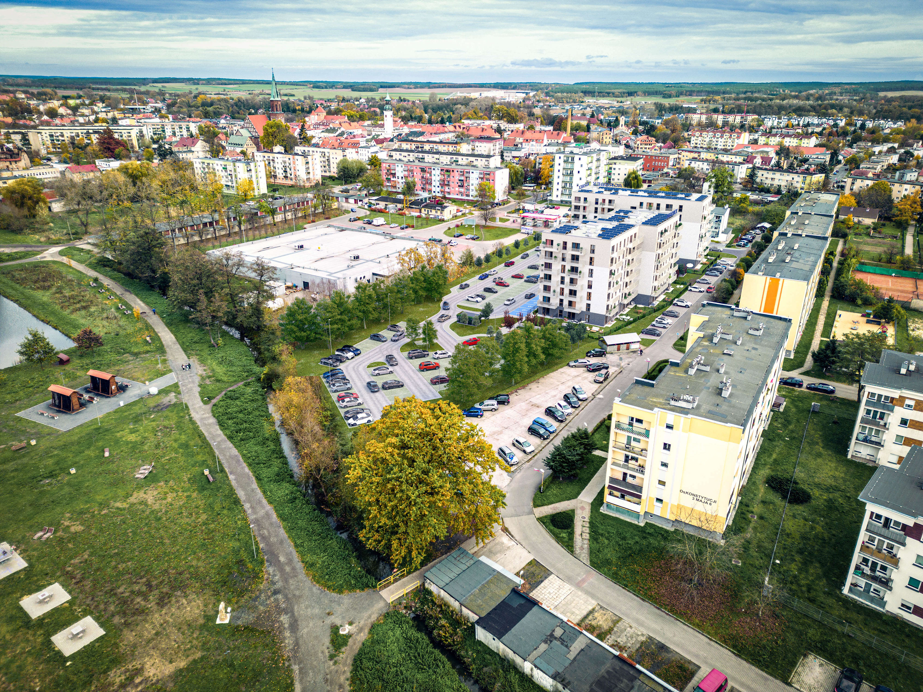 Wizualizacja z lotu ptaka dla Osiedle Tkacka w Sulechowie, Agrobex