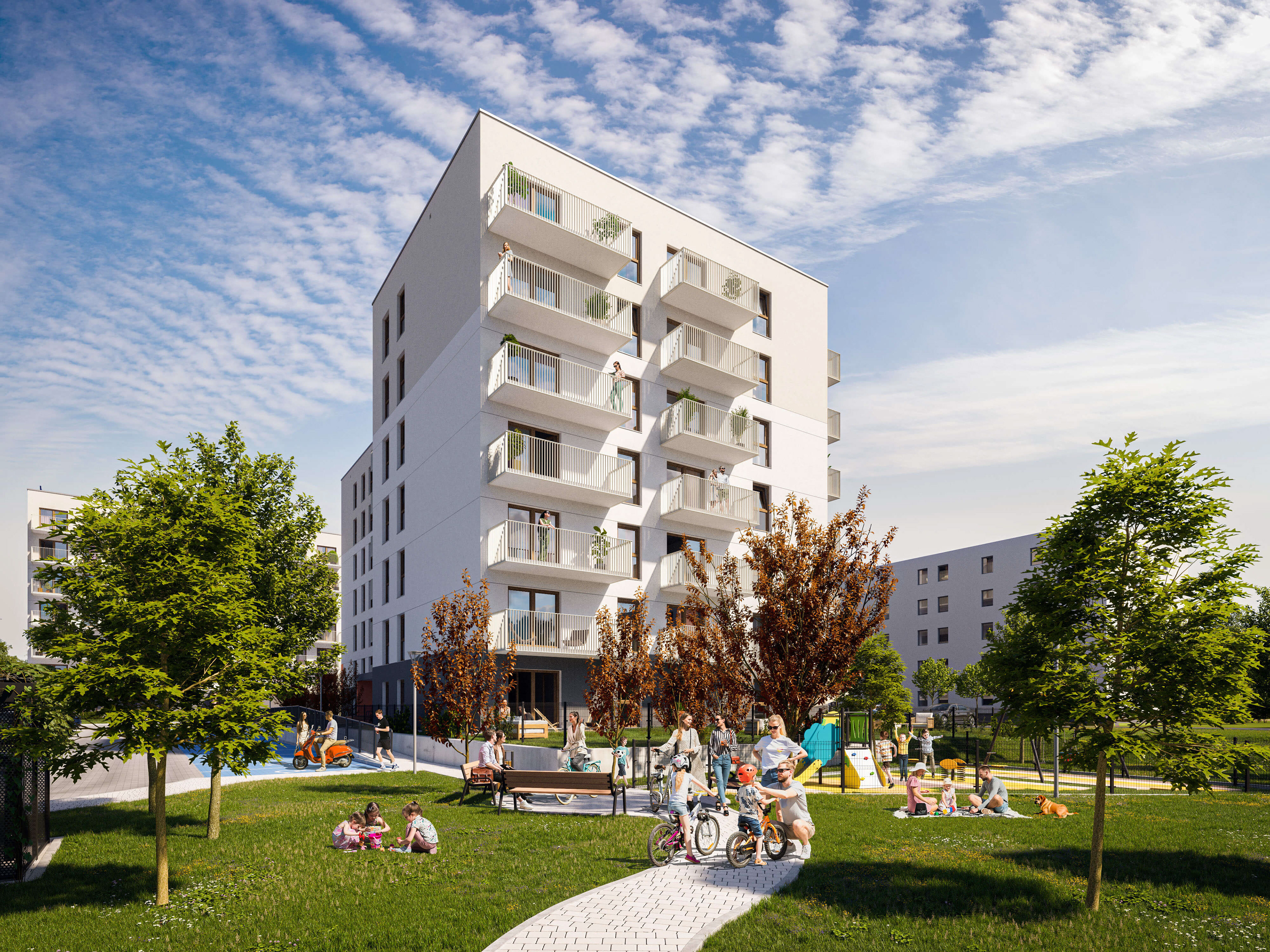 Osiedle Tkacka, Sulechów, wizualizacja 3D dla Agrobex - plac zabaw