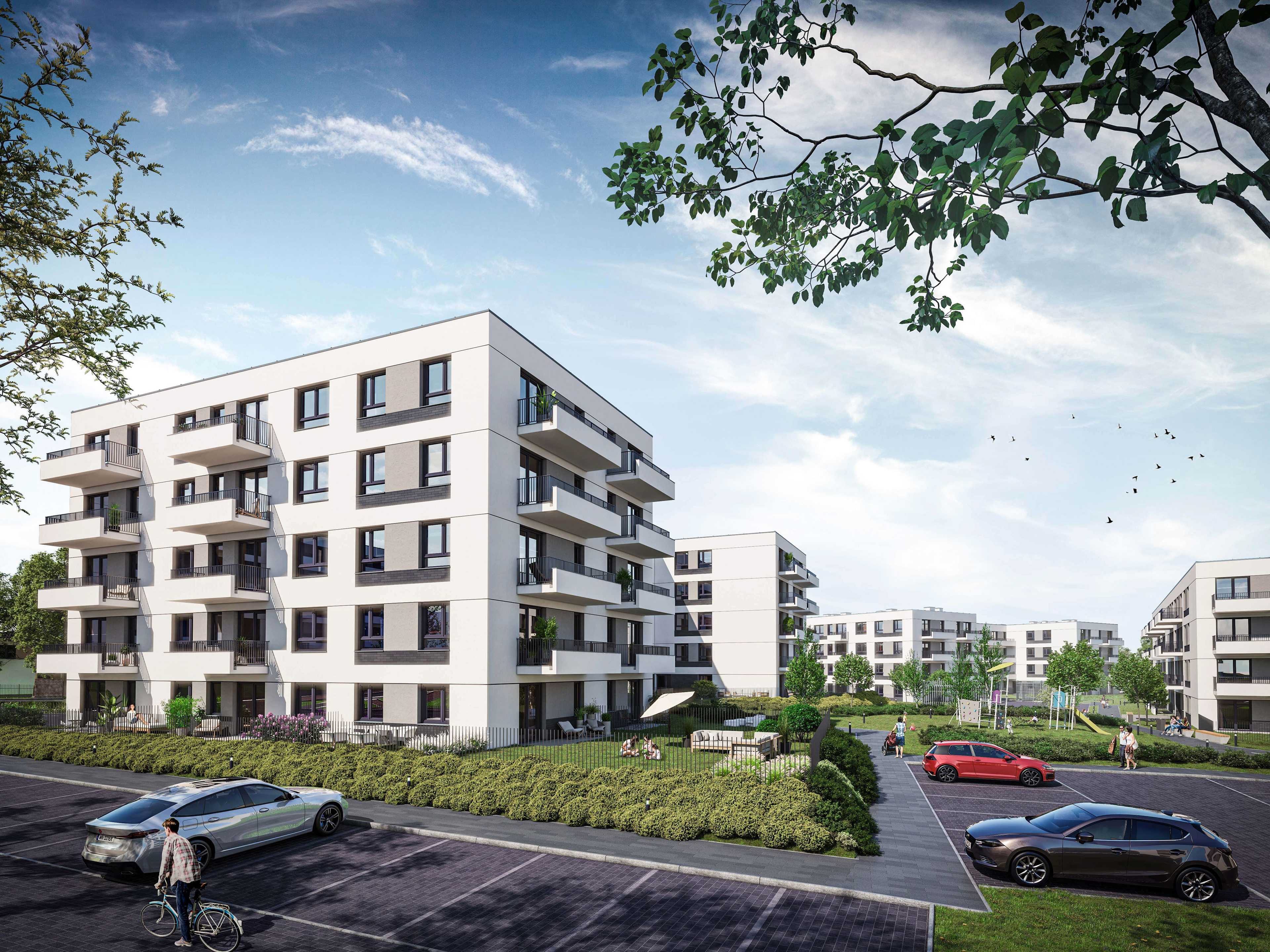 Kompleksowe ujęcie osiedla Idea Omega w Radomiu, wykonane dla dewelopera Unidevelopment S.A.