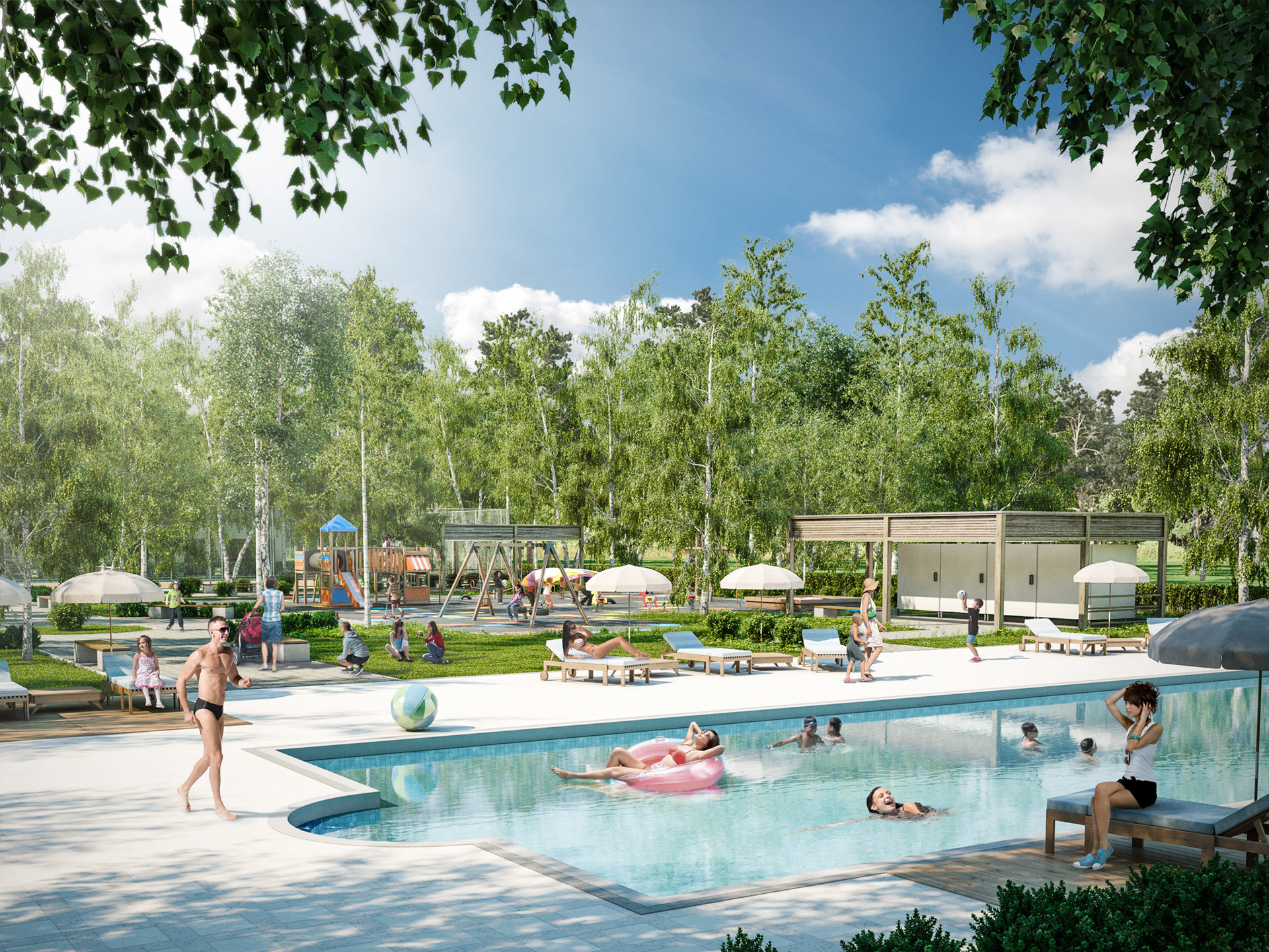 Osiedle Triton Country Nadarzyn – wizualizacja zewnętrzna basenu