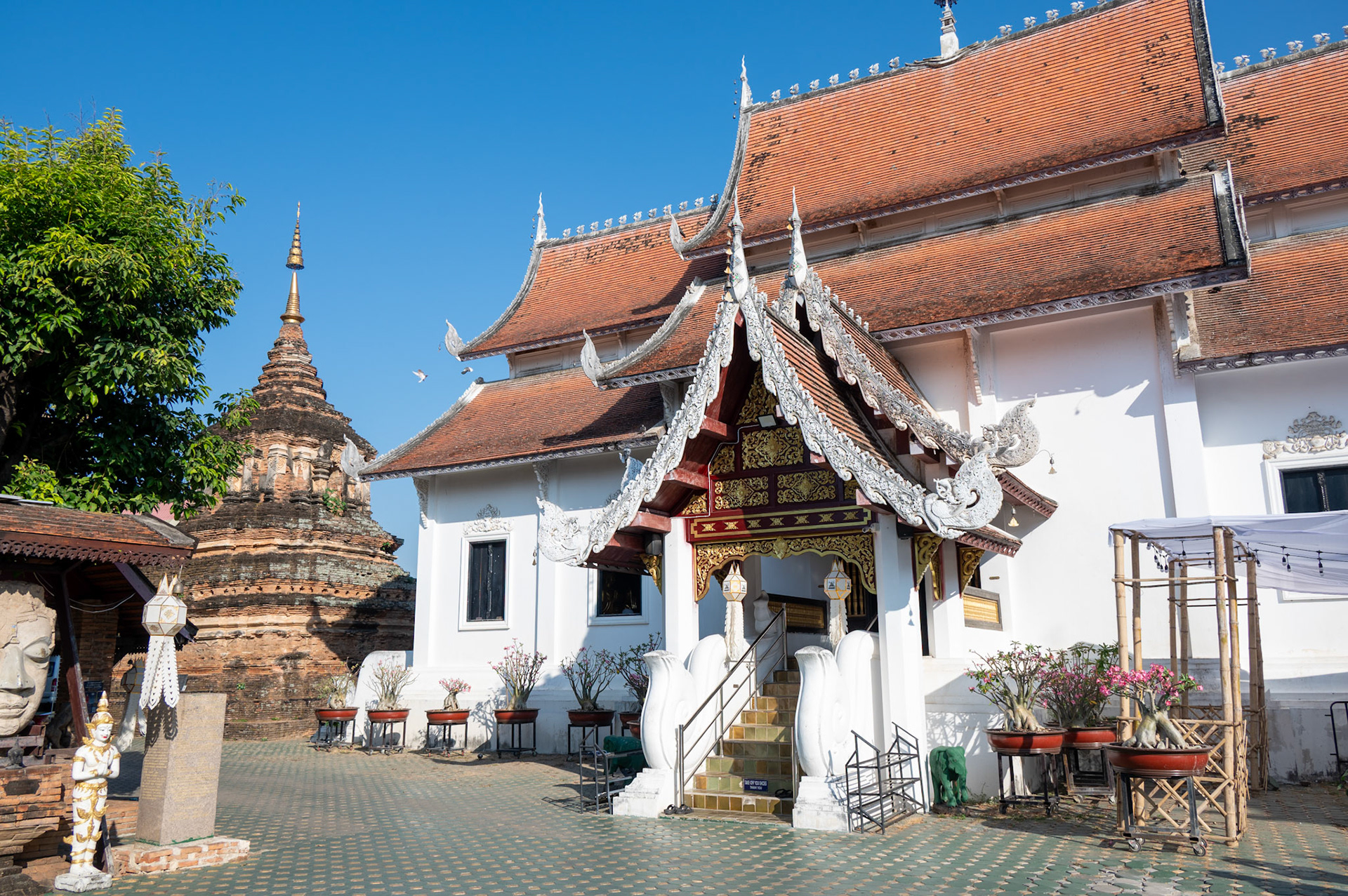 Exploring the first of the city's many temples
