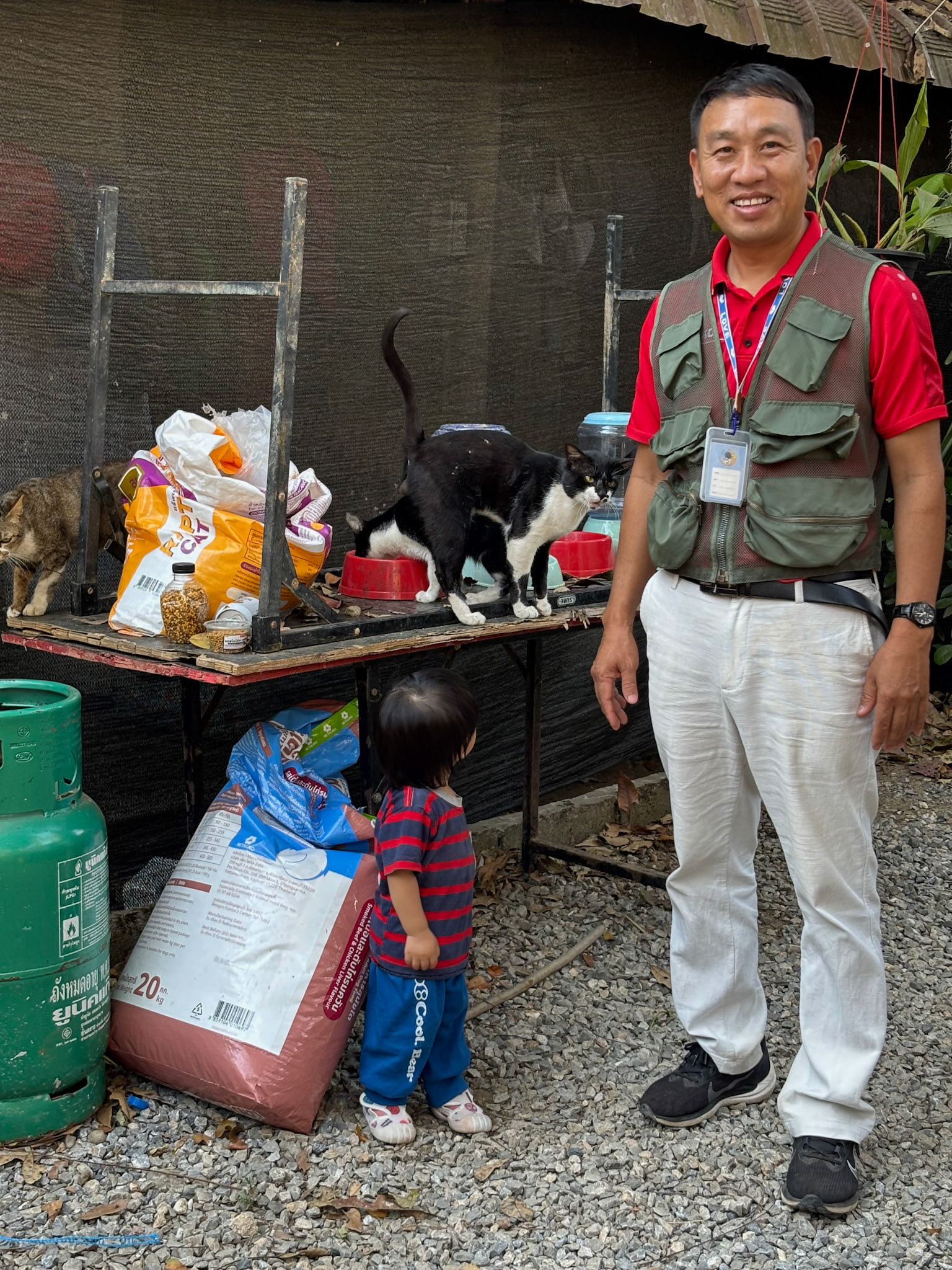 Mr. Thep and a few of his adopted little ones