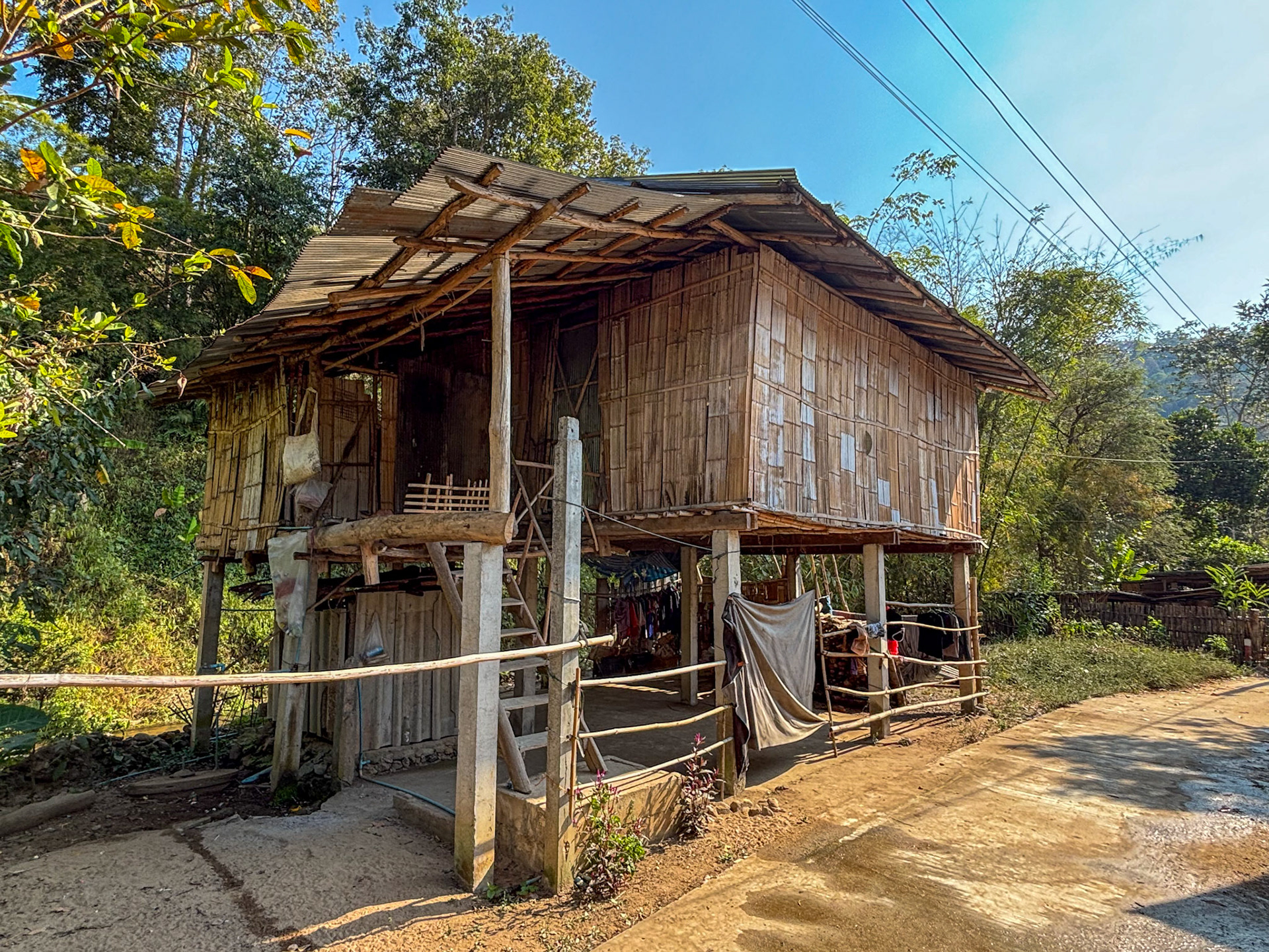 Typical bamboo house, Mae Yao