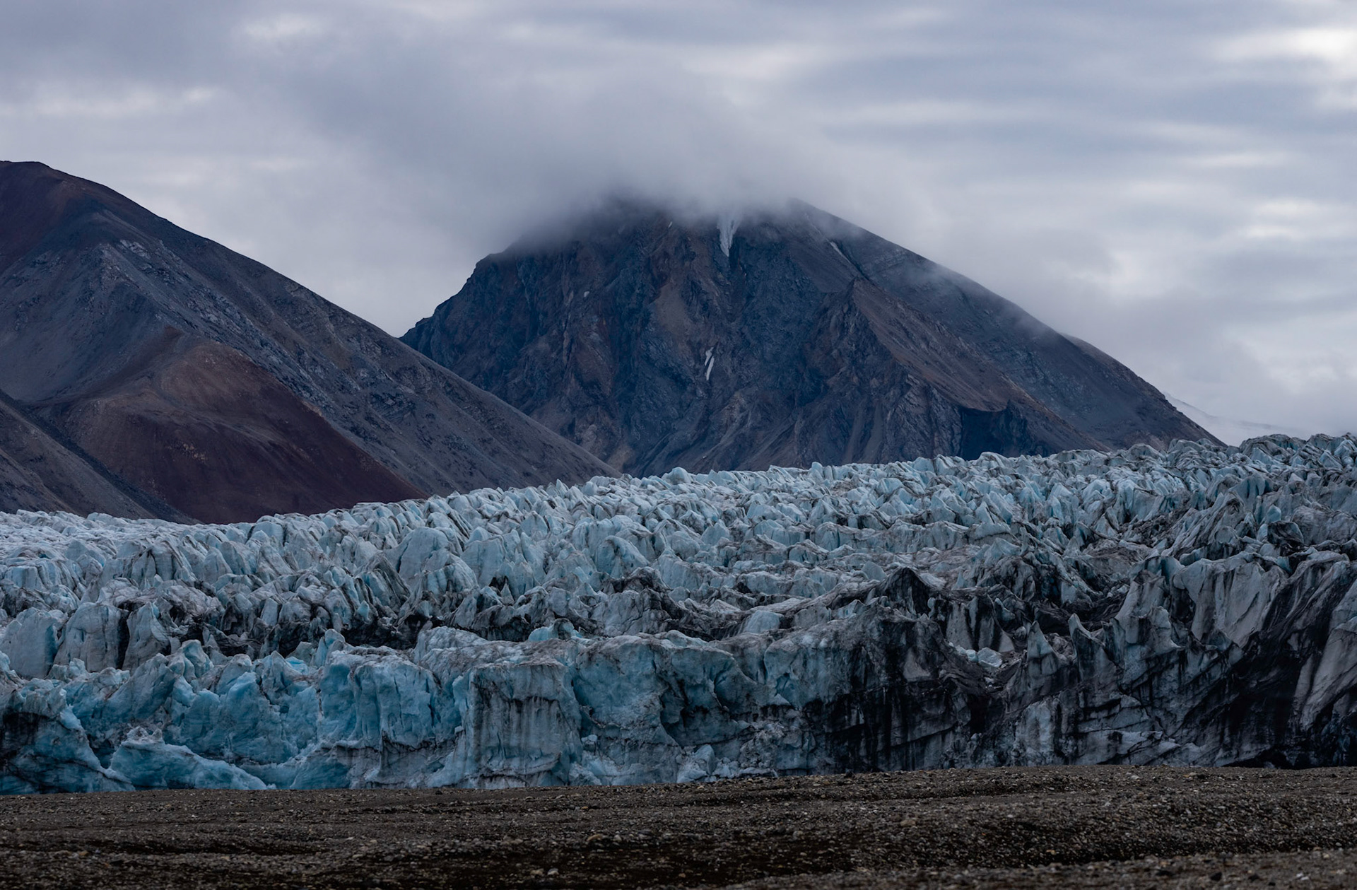 Nathorstbreen, a surging glacier, Nathorstland. Svalbard. 09-08-2022.