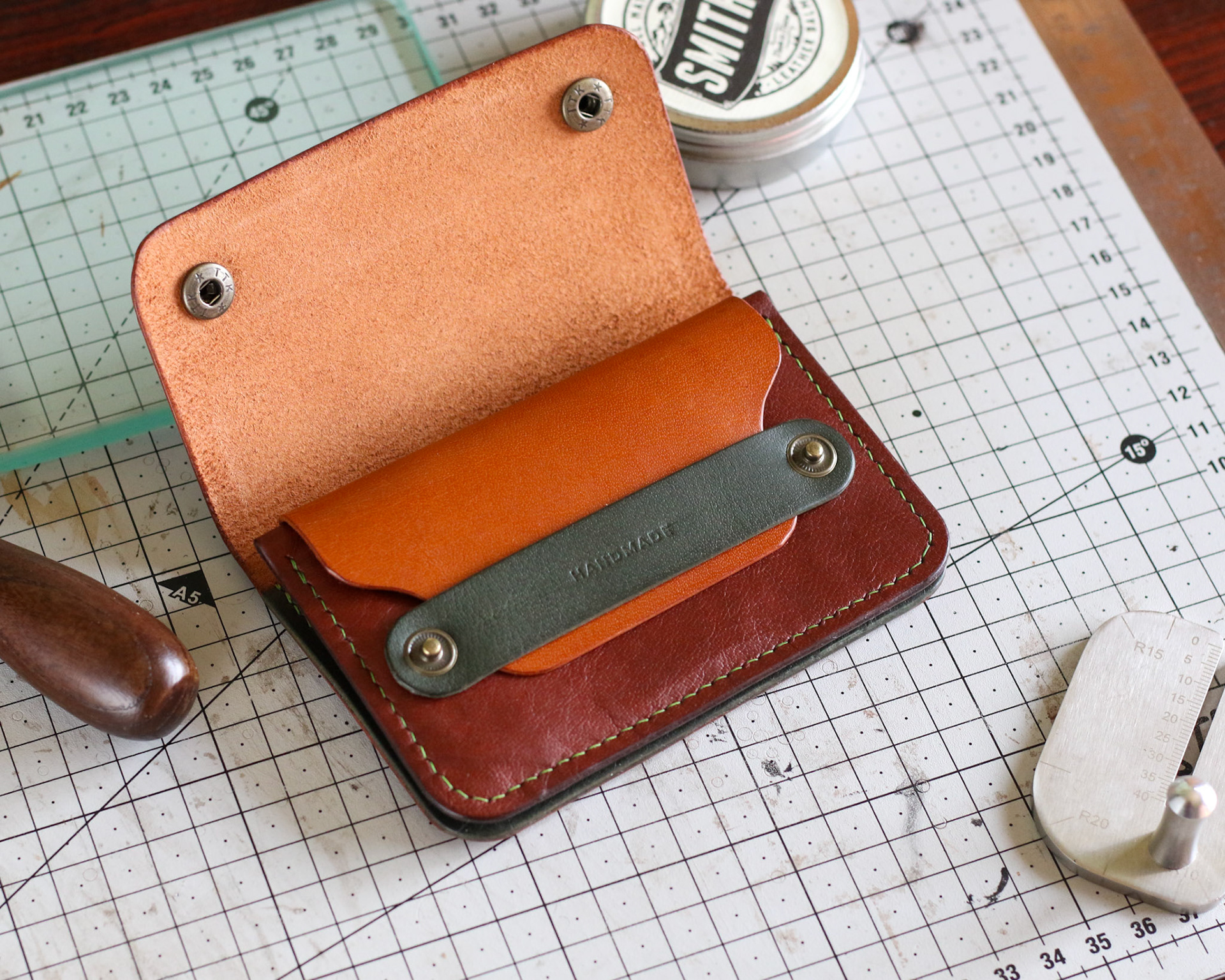 handmade leather wallet card holder