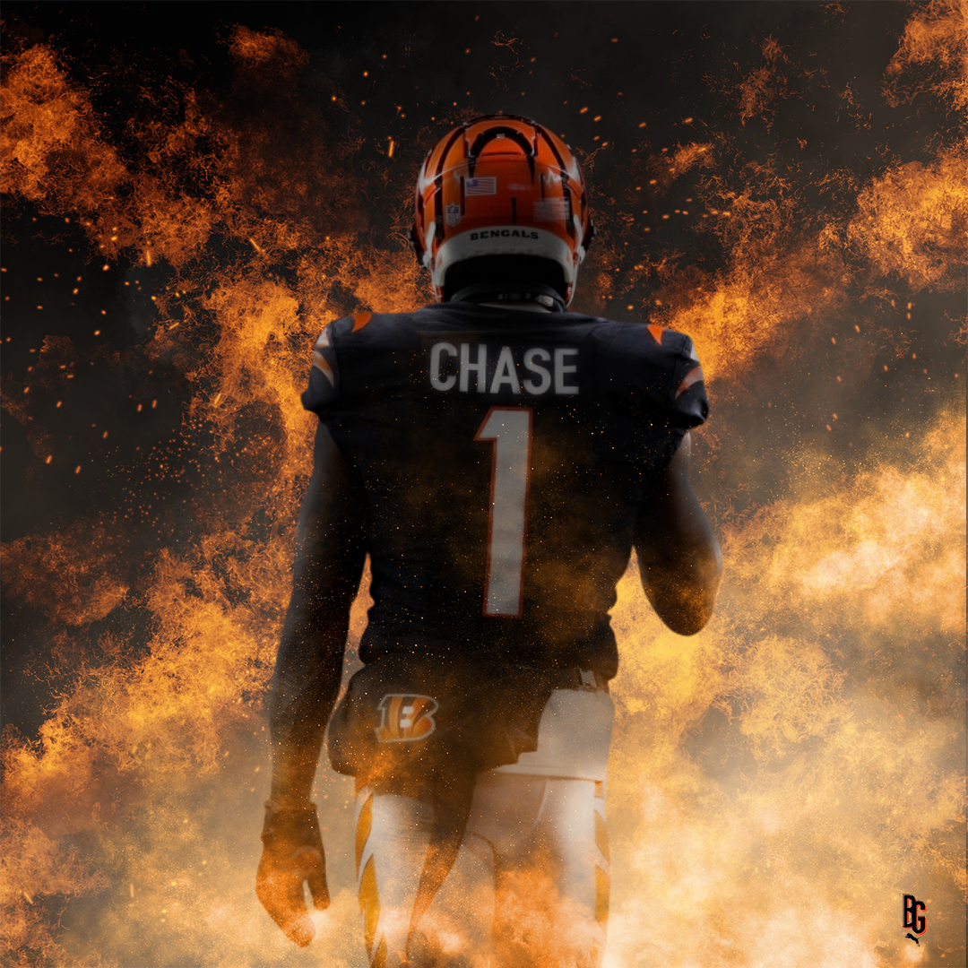 Bengals Graphics Gallery - Ja'Marr Chase - Fire Graphic