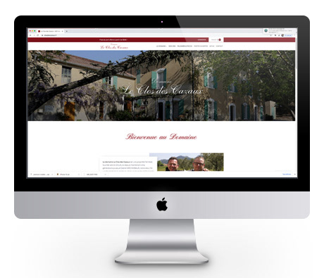 Site web du Clos des Cazaux avec boutique de vente en ligne