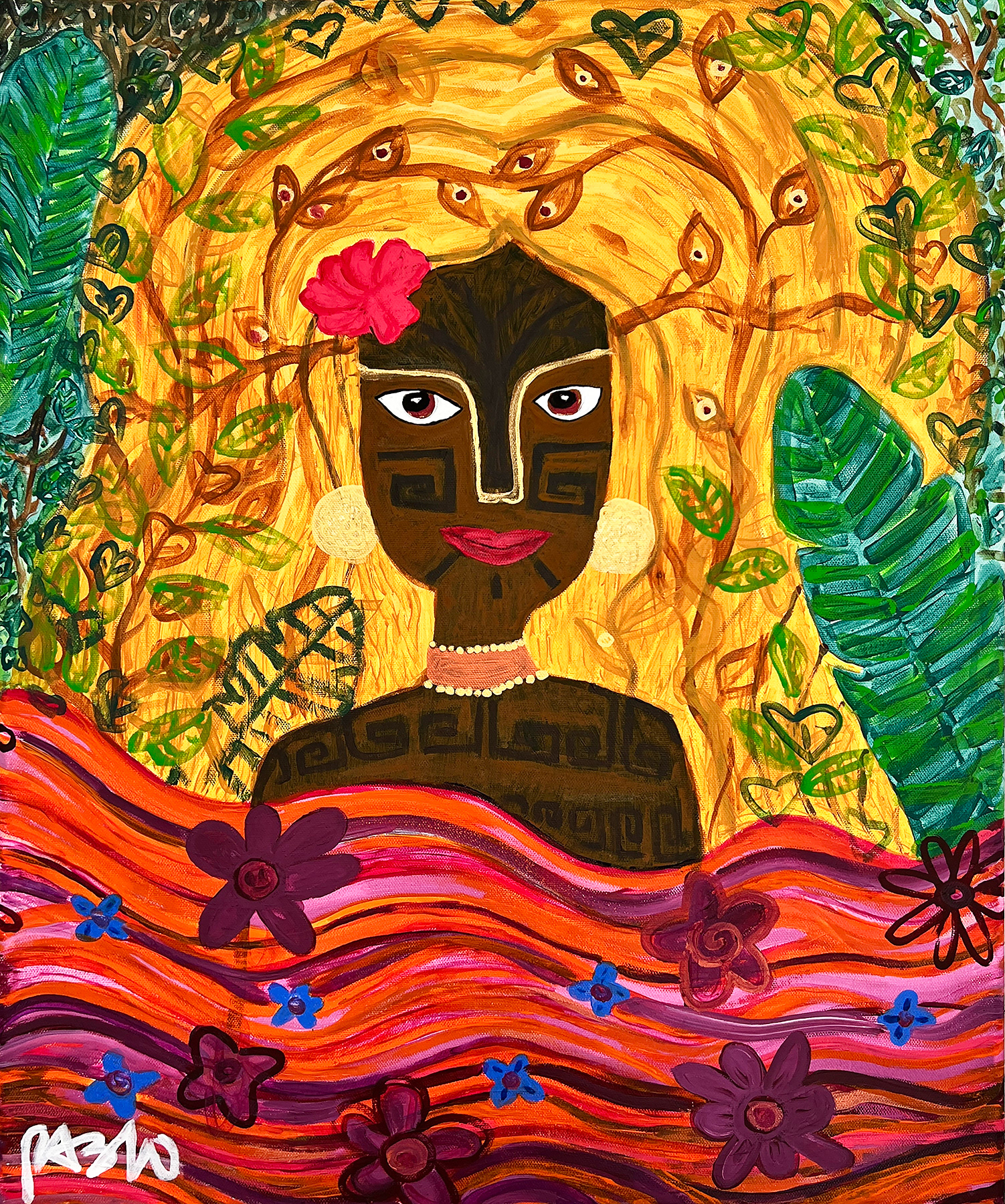 Akaschá, 2023 50.50 X 61 cm Not framed Acrylic & Ink on Canvas Price $980