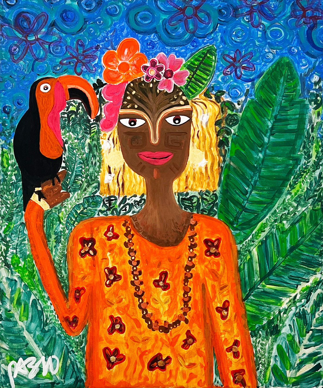 Forest Amasanga, 2023 50.50 X 61 cm Not framed Acrylic & Ink on Canvas Price $980