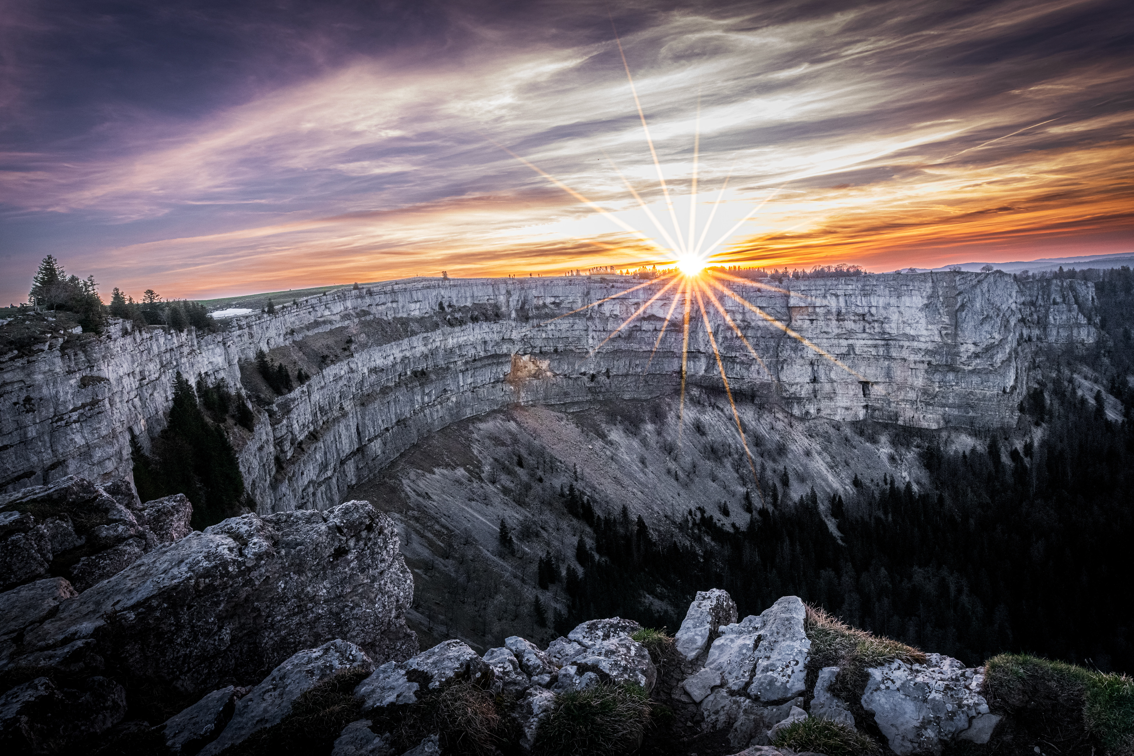 Coucher de soleil au Creux-du-Van