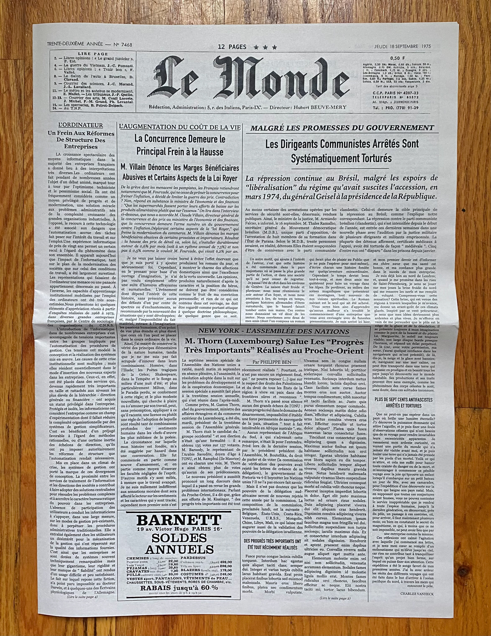 Period French newspaper (twelve full pages)