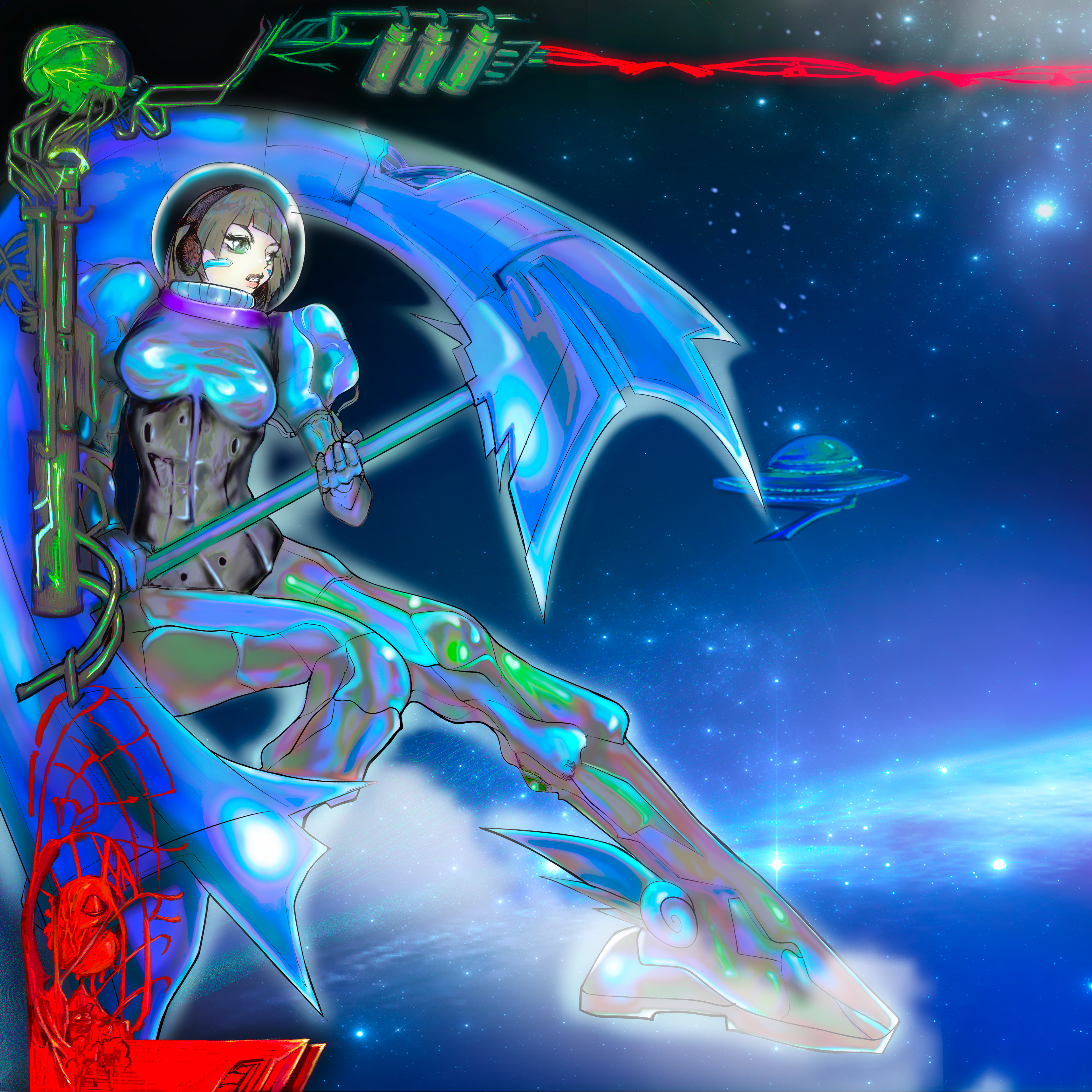 ILLUSTRATION FOR FLYER TRIPTYCH  "ZEROSUM" FLYER FOR MUSIC WEBSITE X DIRECTRESS, 2024