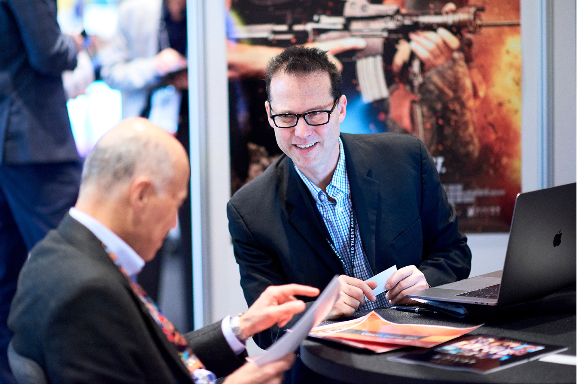 Business partners engaged in a meeting.