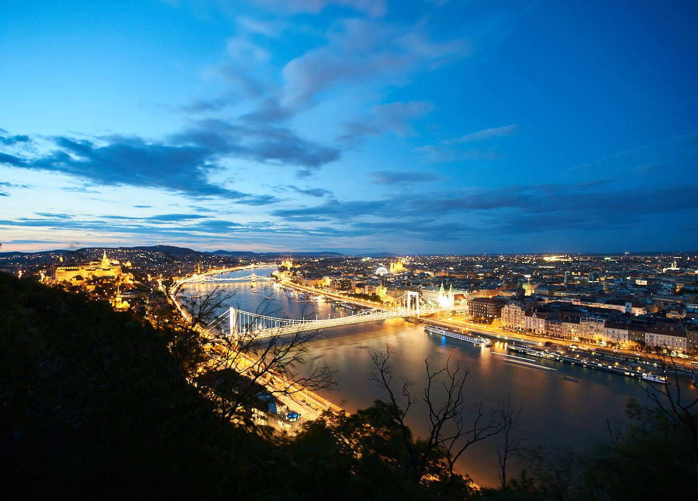 Budapest cityscape by night.