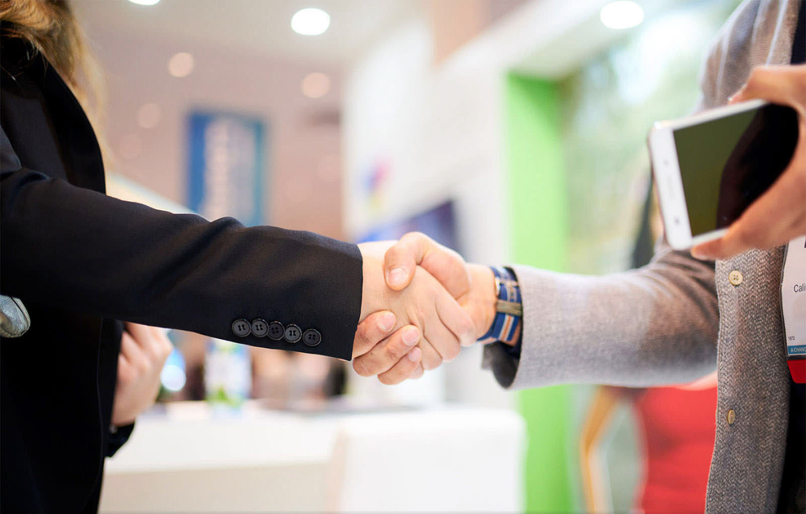 Meeting clients at the conference