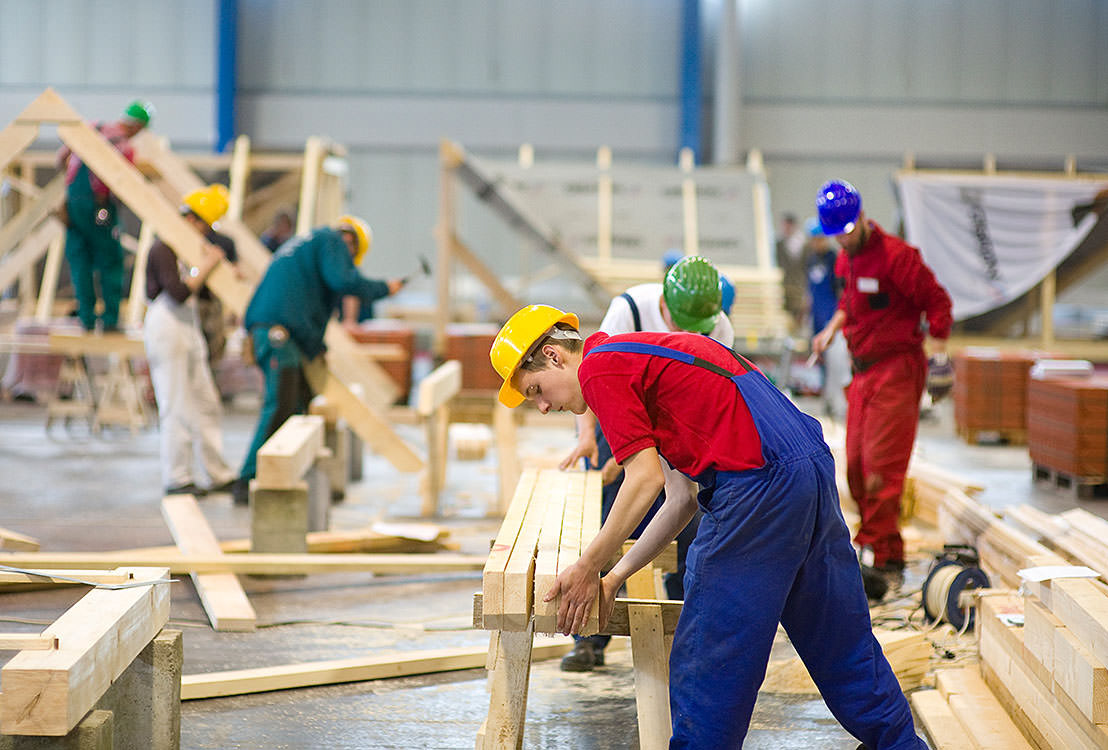 Wood industry students.