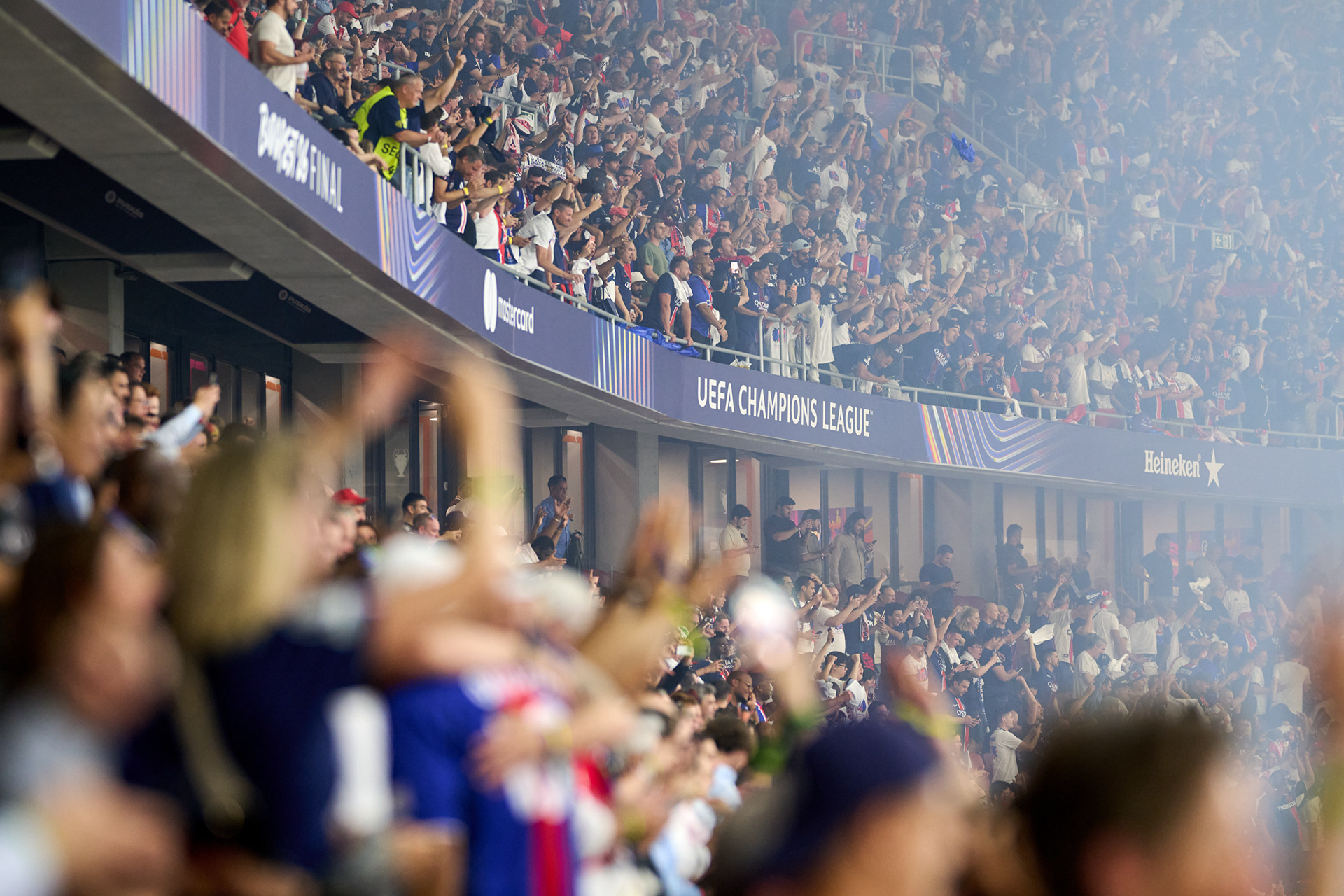 Supporters creating a vibrant atmosphere in Budapest